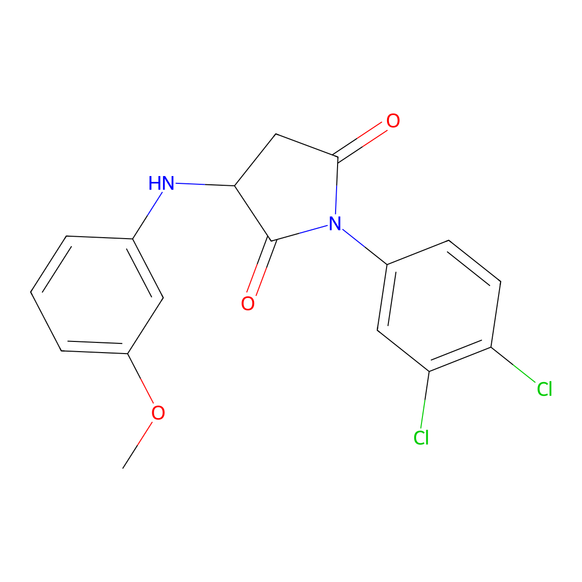 1-(3,4-Dichlorophenyl)-3-[(3-methoxyphenyl)amino]azolidine-2,5-dione molecular structure, CAS 1009594-71-1