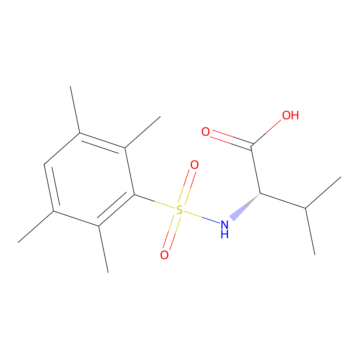 N-(2,3,5,6-Tetramethylbenzene-1-sulfonyl)-L-valine molecular structure, CAS 1009595-18-9
