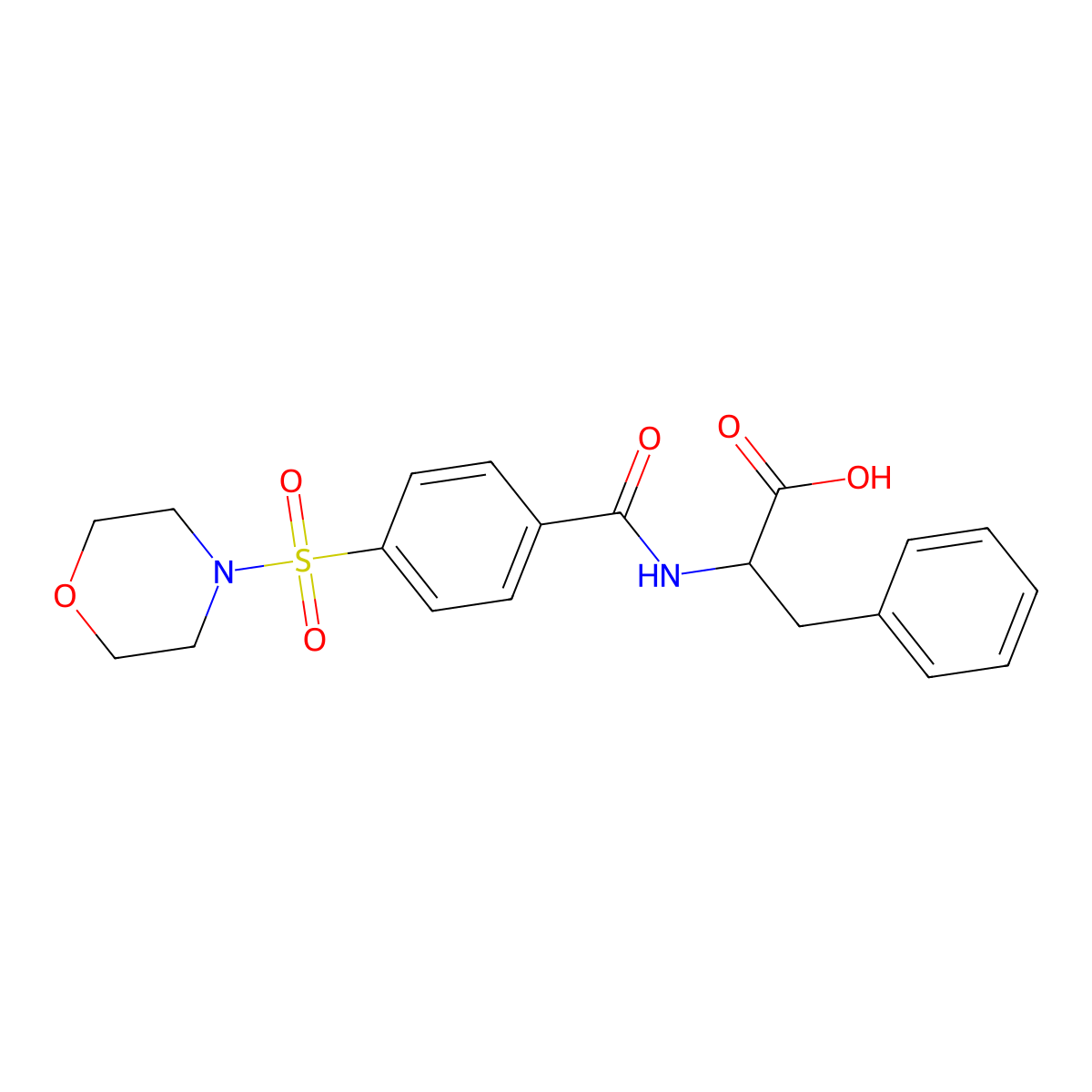 N-[4-(4-morpholinylsulfonyl)benzoyl]phenylalanine molecular structure, CAS 1009595-34-9