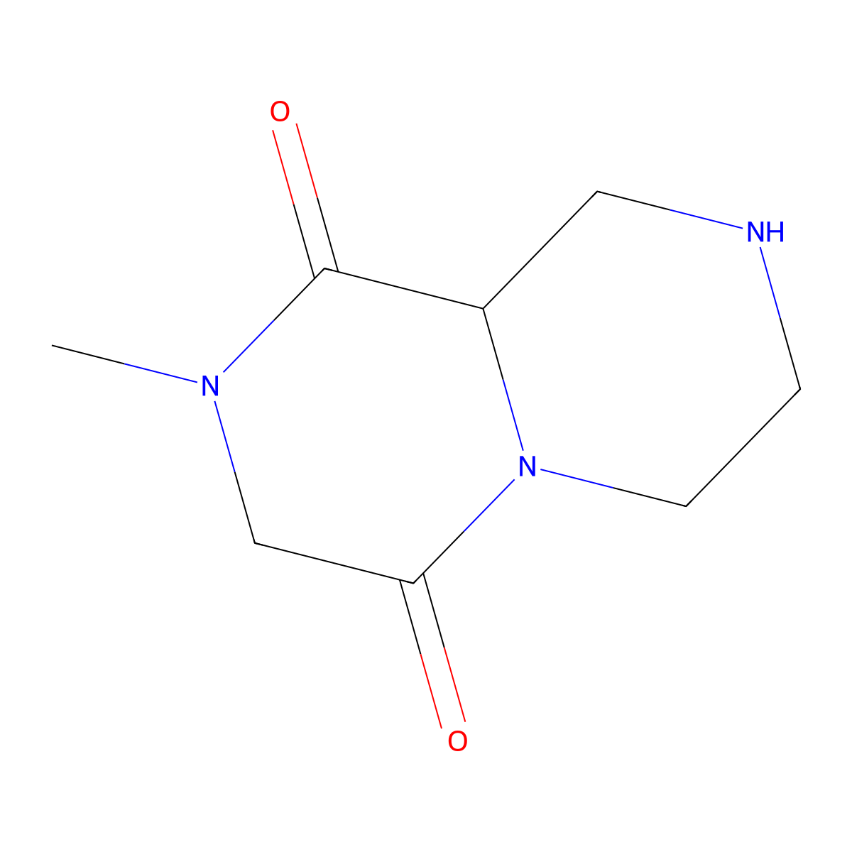 2-methyltetrahydro-2H-pyrazino[1,2-a]pyrazine-1,4(3H,6H)-dione molecular structure, CAS 1009597-84-5