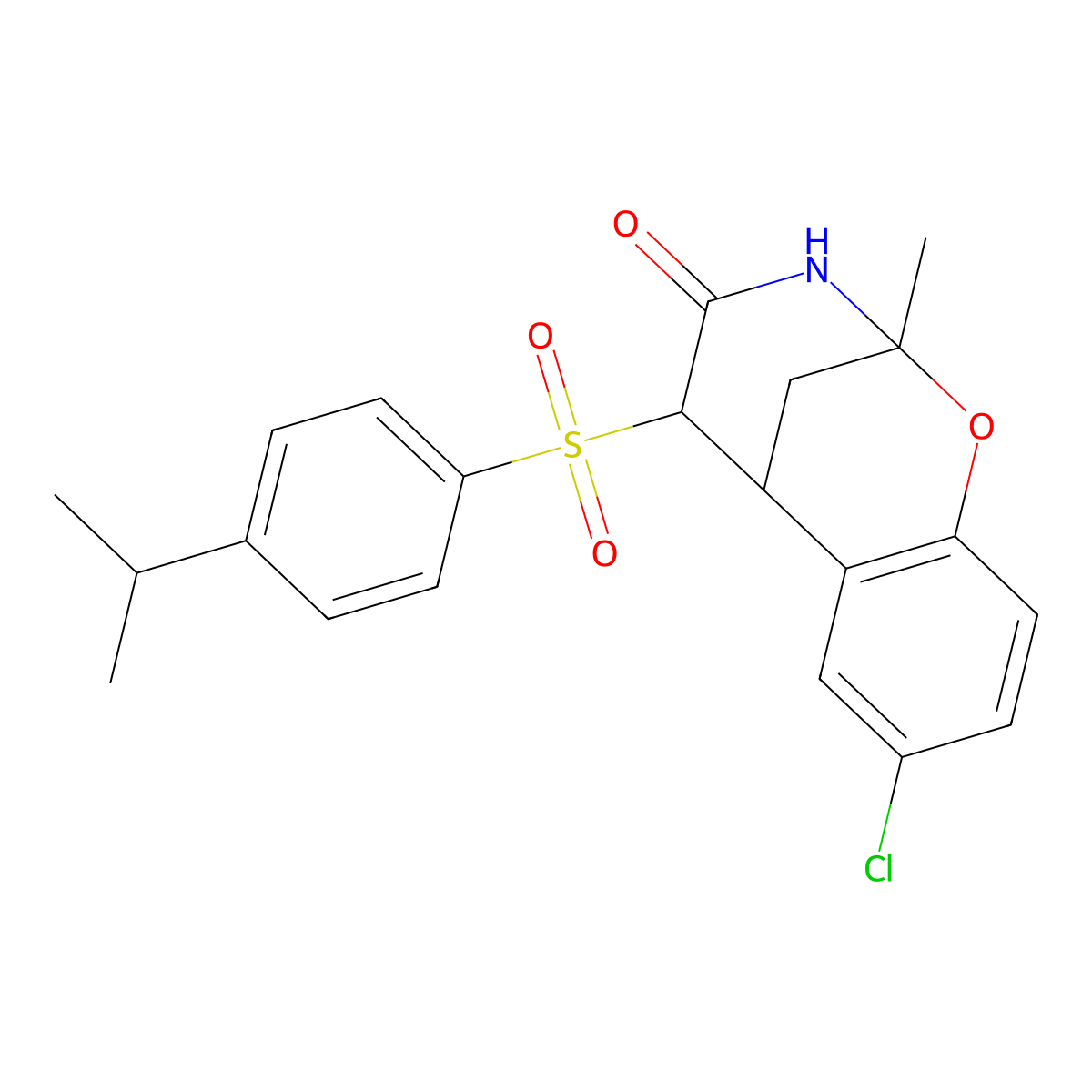 8-chloro-5-((4-isopropylphenyl)sulfonyl)-2-methyl-5,6-dihydro-2H-2,6-methanobenzo[g][1,3]oxazocin-4(3H)-one molecular structure, CAS 1009598-65-5