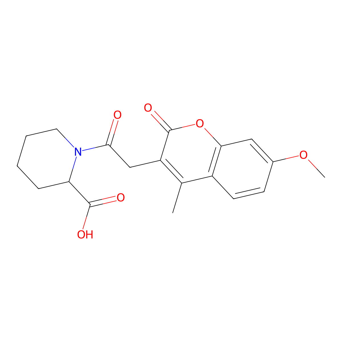 1-[2-(7-Methoxy-4-methyl-2-oxochromen-3-yl)acetyl]piperidine-2-carboxylic acid molecular structure, CAS 1009598-97-3