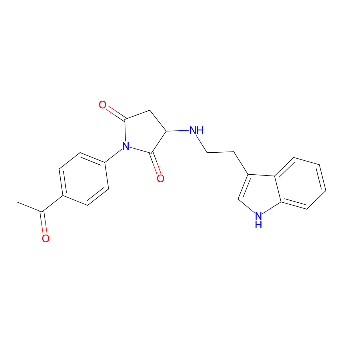 1-(4-acetylphenyl)-3-{[2-(1H-indol-3-yl)ethyl]amino}pyrrolidine-2,5-dione molecular structure, CAS 1009599-65-8