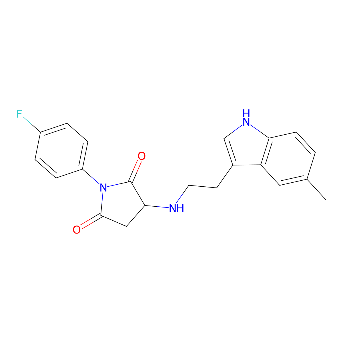 1-(4-fluorophenyl)-3-{[2-(5-methyl-1H-indol-3-yl)ethyl]amino}pyrrolidine-2,5-dione molecular structure, CAS 1009599-99-8