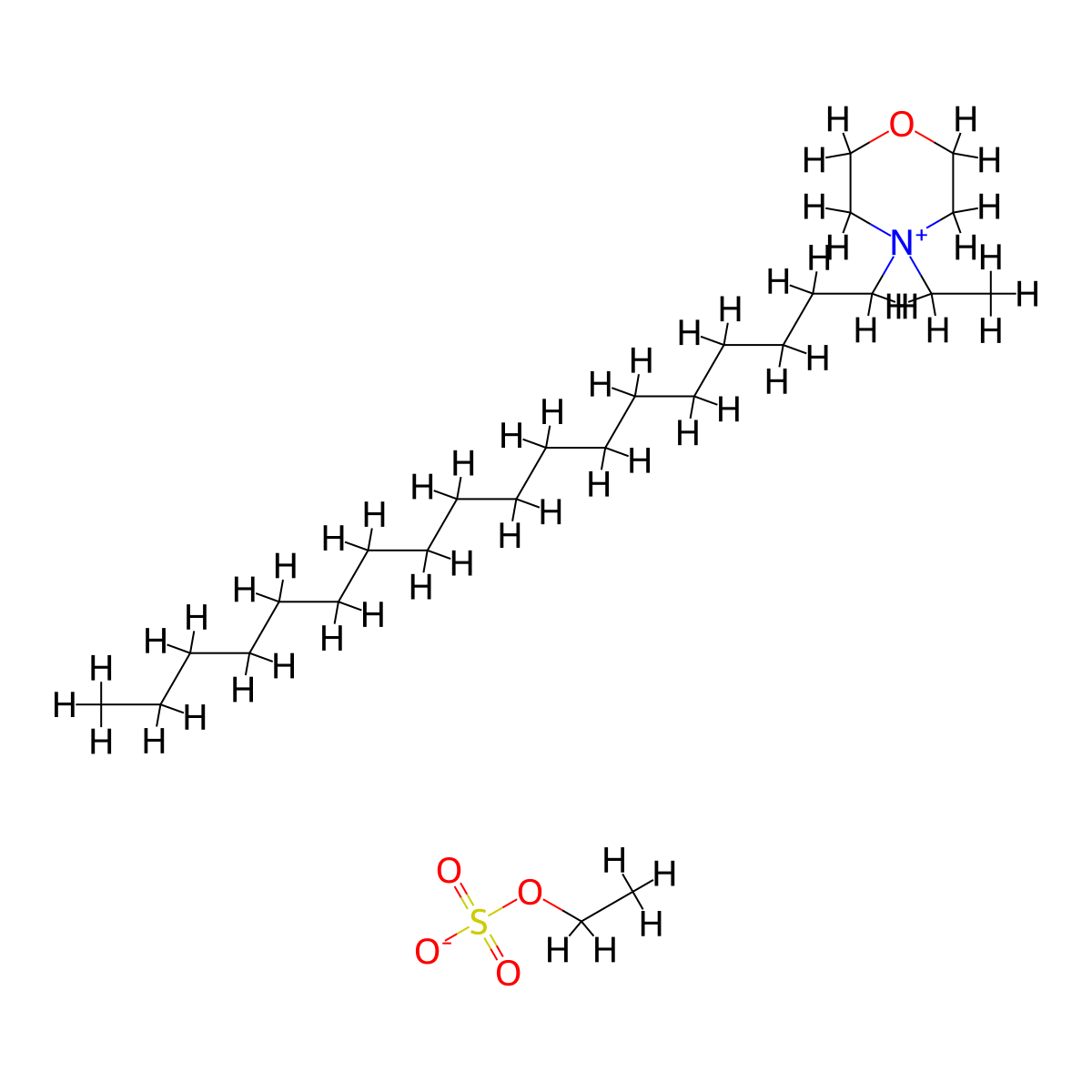 Ethyl 4-ethyl-4-octadecylmorpholinium sulphate molecular structure, CAS 10096-64-7