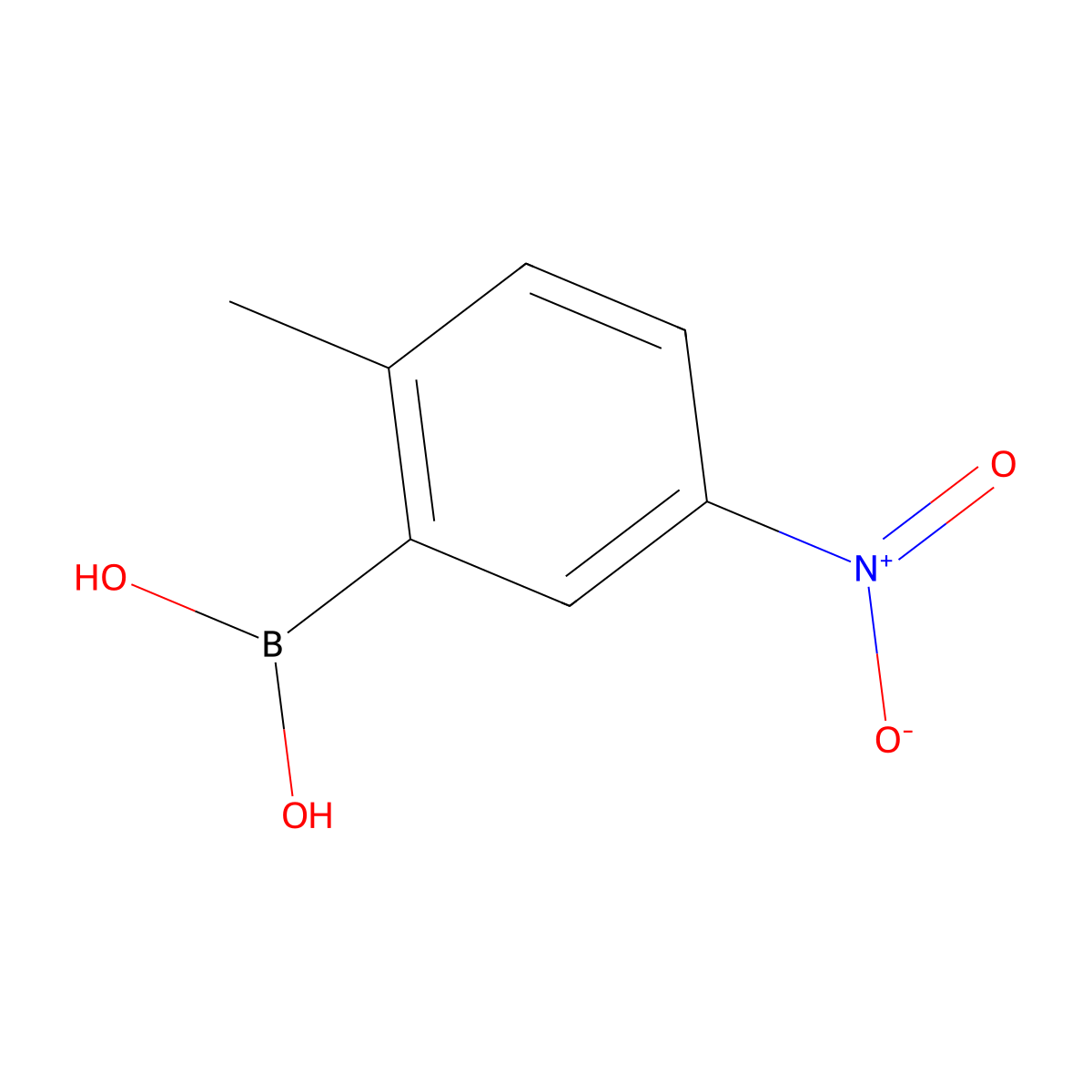 2-Methyl-5-nitrobenzeneboronic acid molecular structure, CAS 100960-11-0