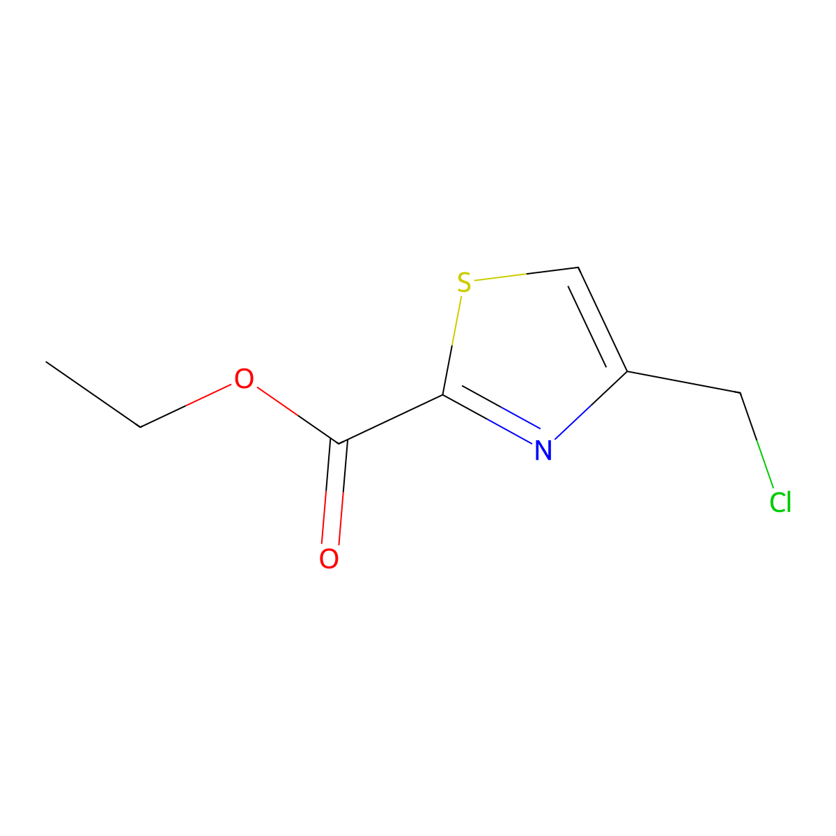 Ethyl 4-(chloromethyl)-1,3-thiazole-2-carboxylate molecular structure, CAS 100960-16-5