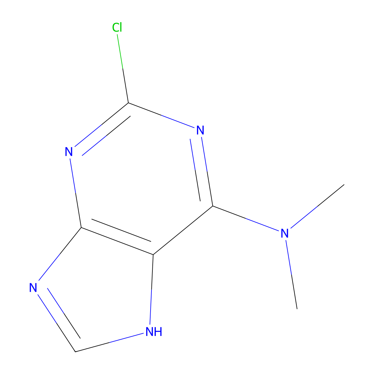 2-chloro-N,N-dimethyl-9H-purin-6-amine molecular structure, CAS 100960-20-1