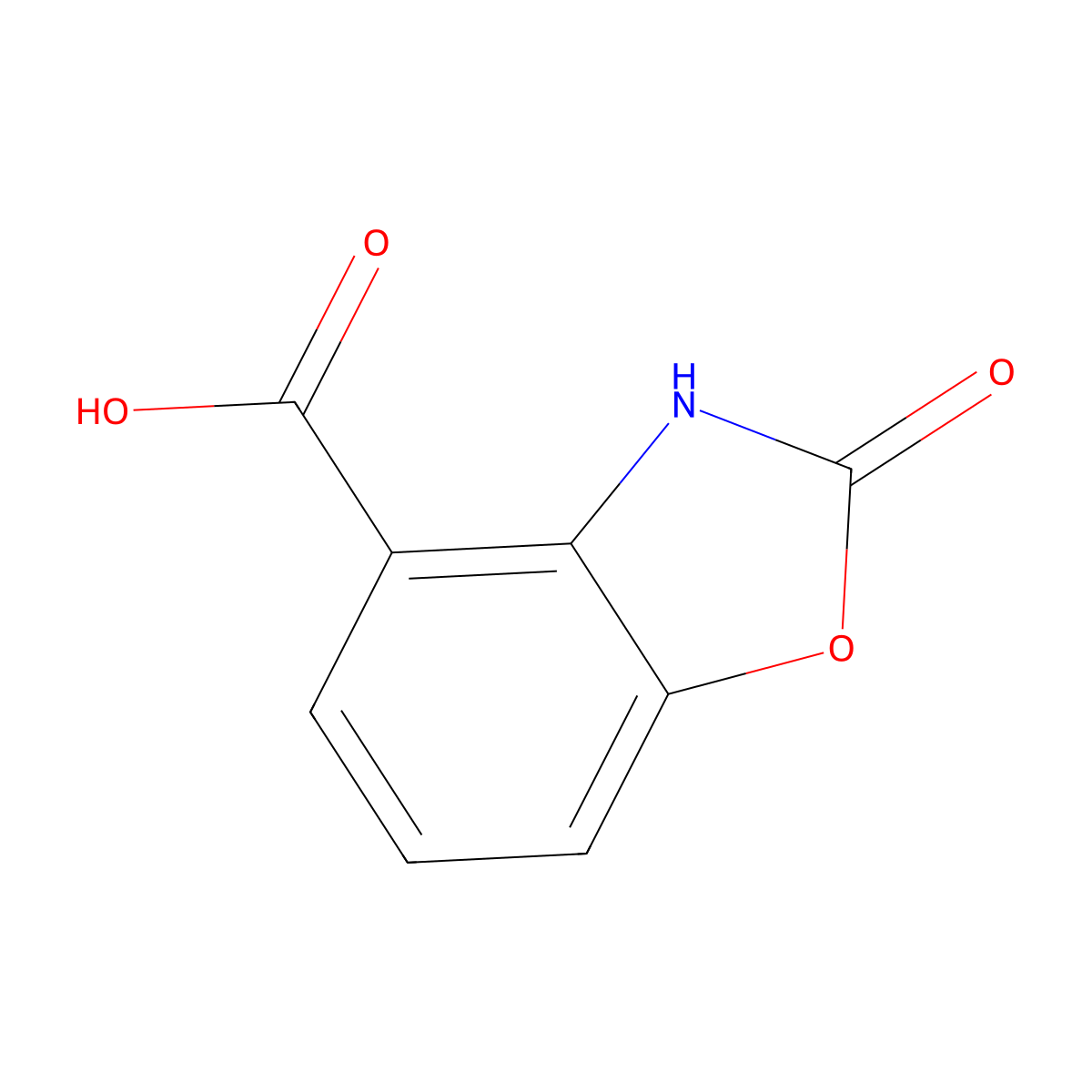 2-Oxo-2,3-dihydro-1,3-benzoxazole-4-carboxylic acid molecular structure, CAS 100960-55-2