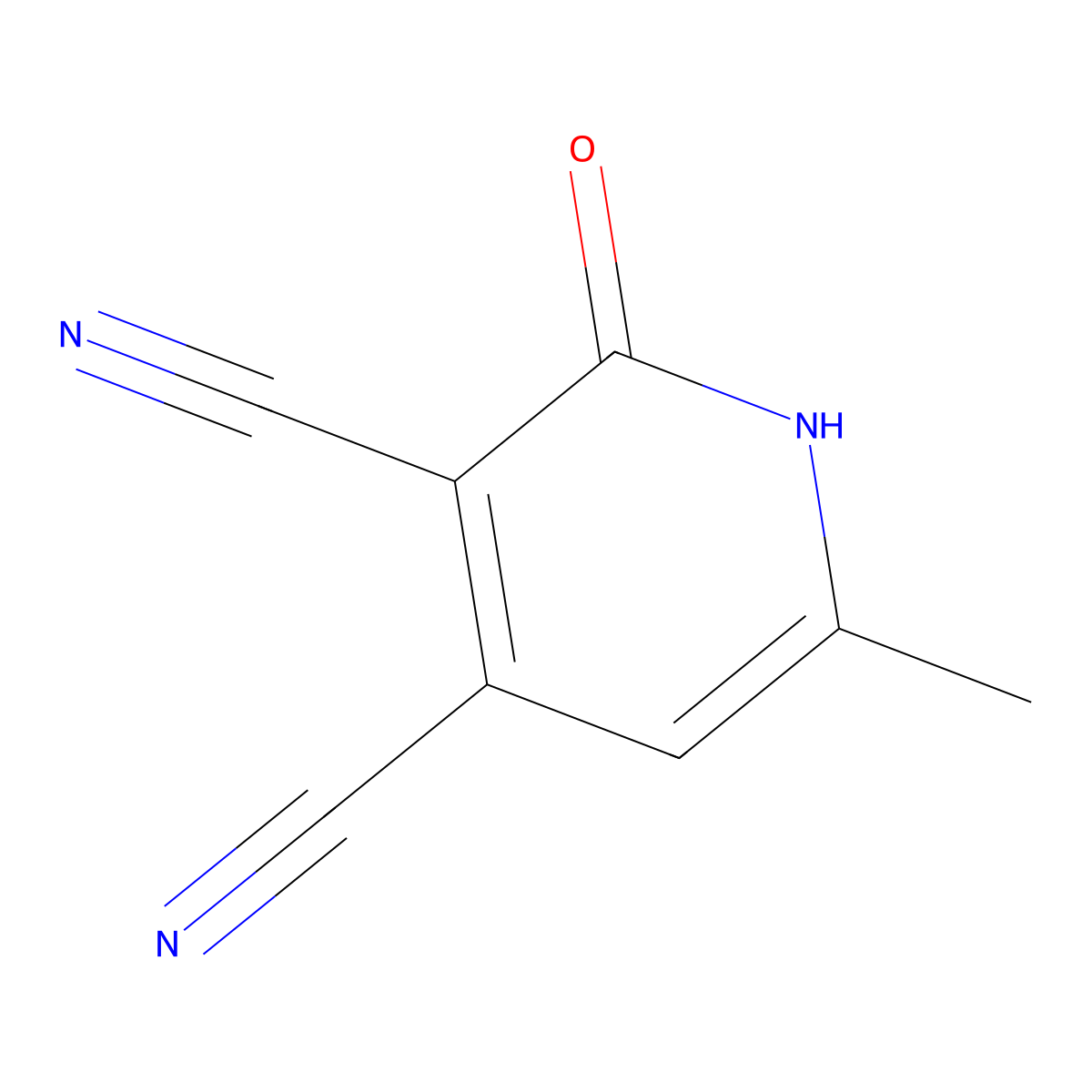 3,4-Pyridinedicarbonitrile, 1,2-dihydro-6-methyl-2-oxo- molecular structure, CAS 100960-56-3
