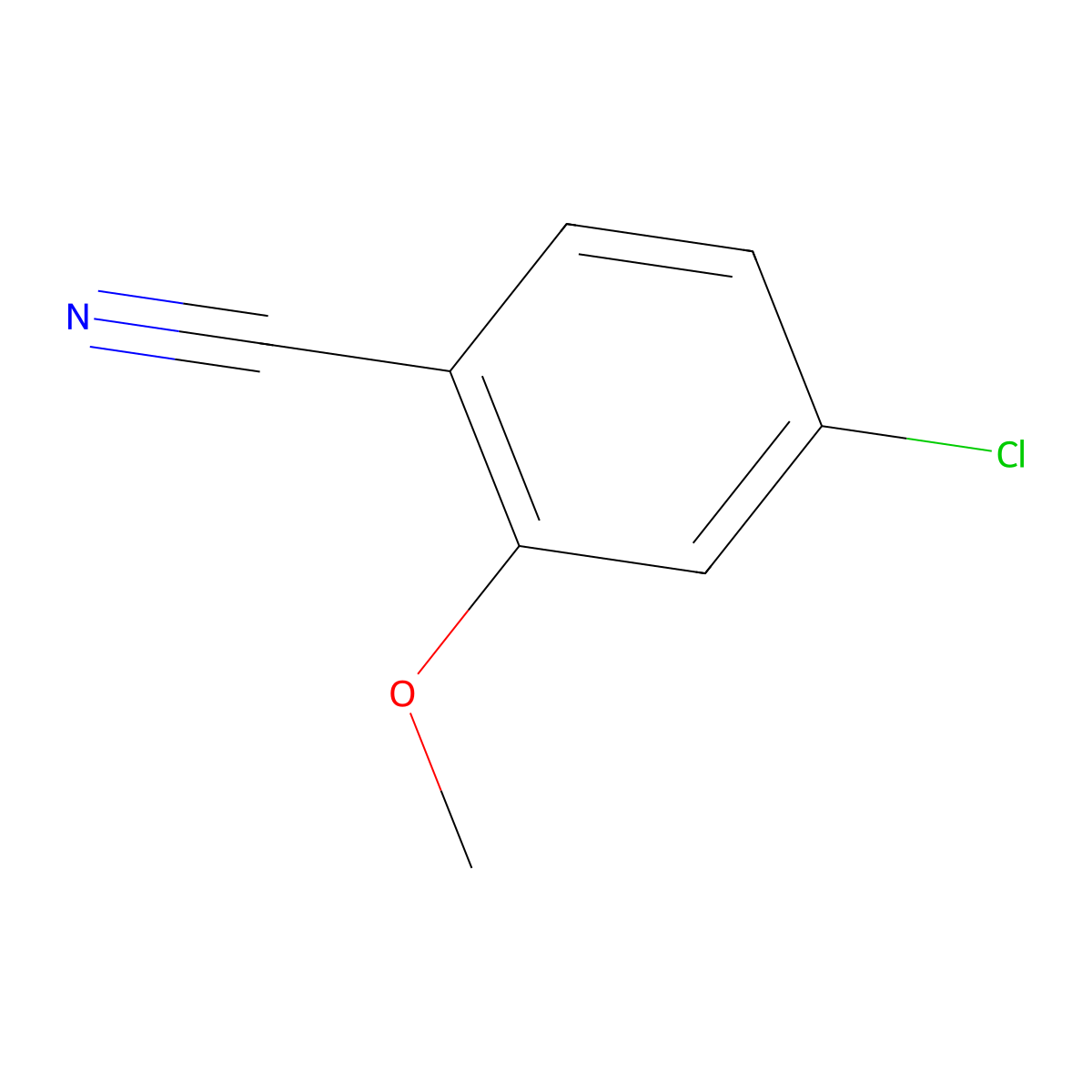 4-Chloro-2-methoxybenzonitrile molecular structure, CAS 100960-68-7