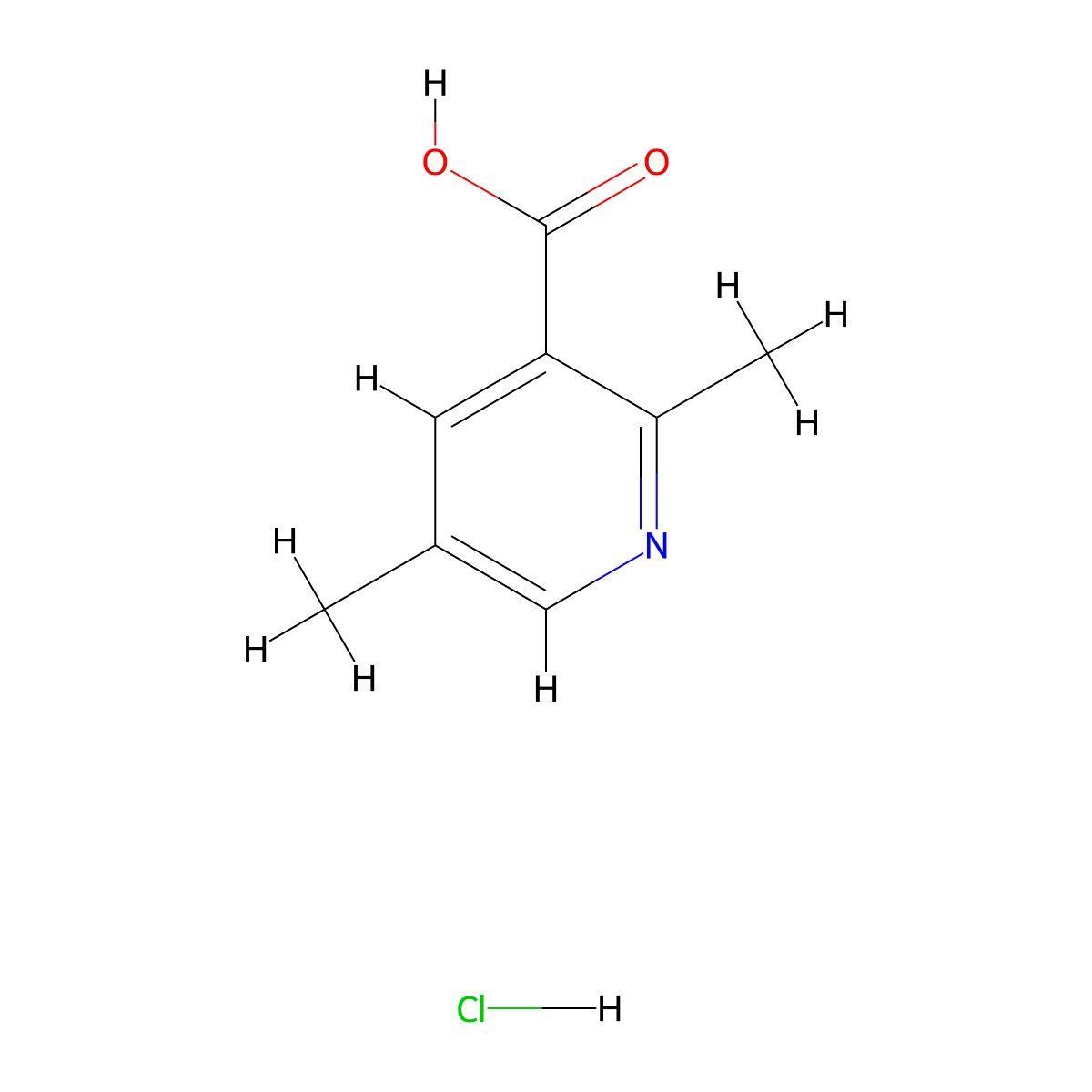 2,5-Dimethylpyridine-3-carboxylic acid hydrochloride molecular structure, CAS 100960-90-5