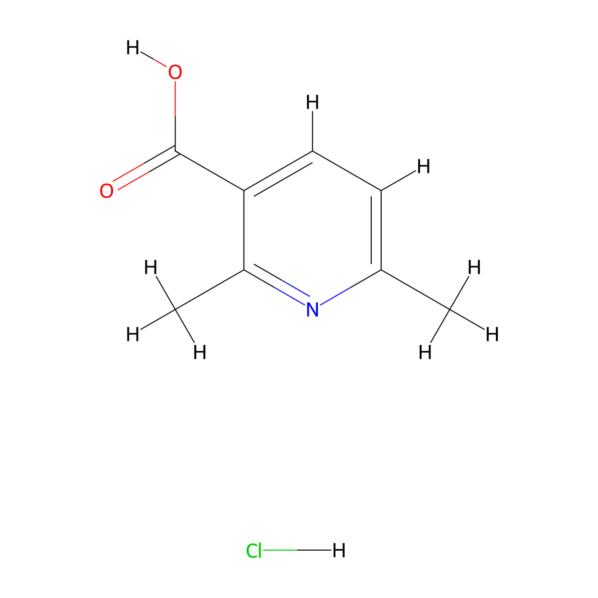 2,6-Dimethylpyridine-3-carboxylic acid hydrochloride molecular structure, CAS 100960-91-6