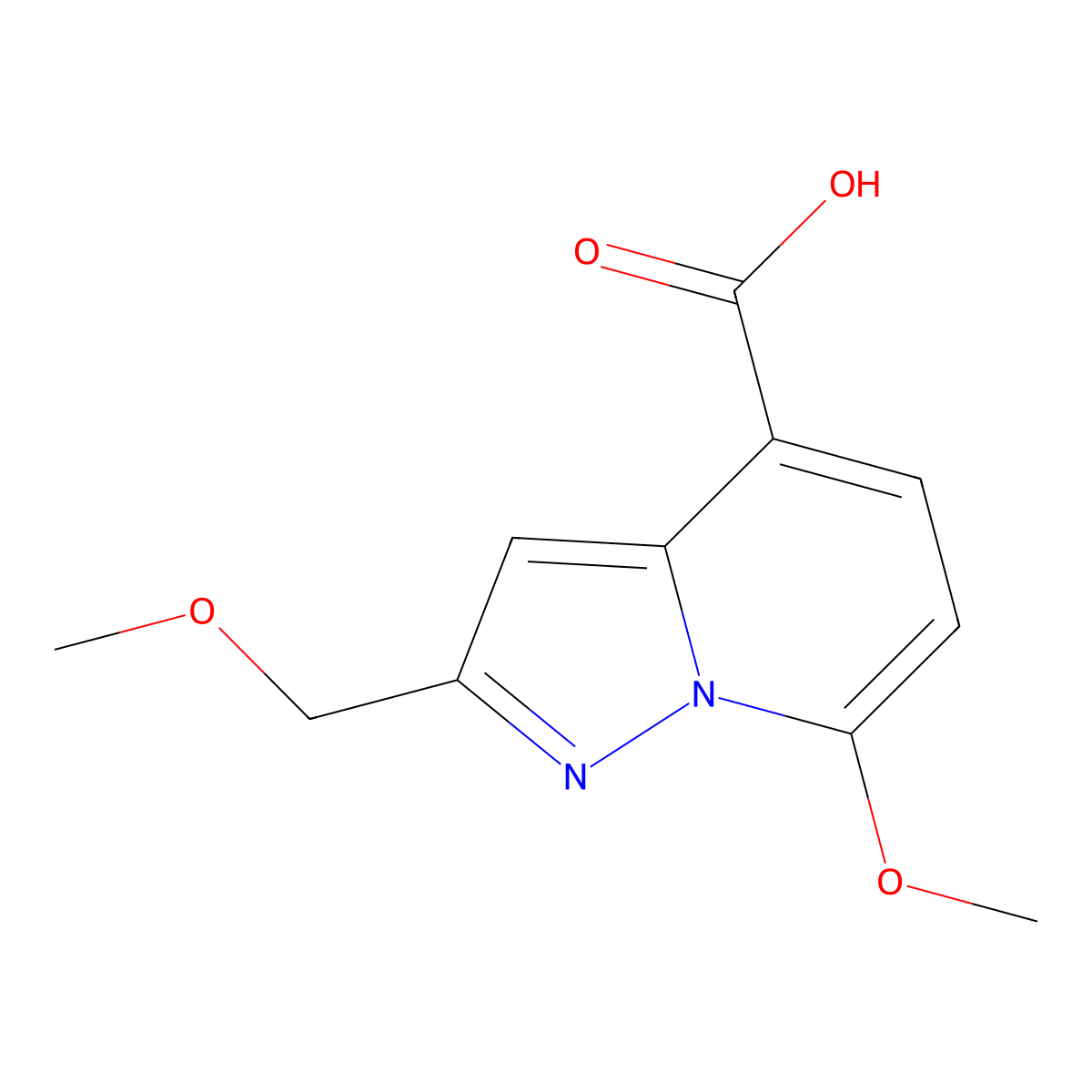 7-Methoxy-2-(methoxymethyl)pyrazolo[1,5-a]pyridine-4-carboxylic acid molecular structure, CAS 1009602-42-9
