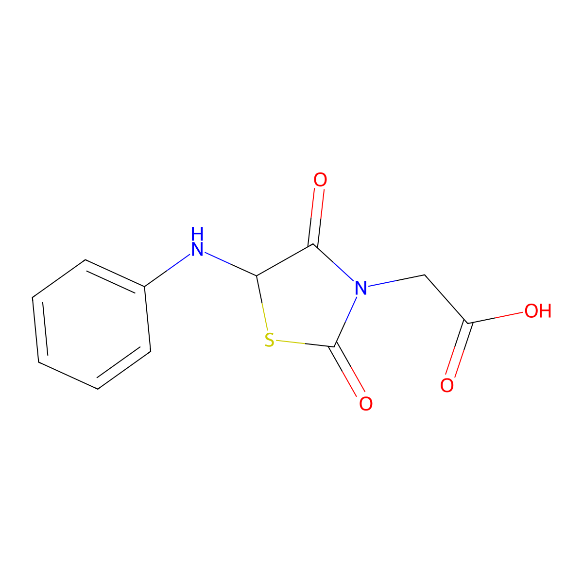 (5-Anilino-2,4-dioxo-1,3-thiazolidin-3-yl)acetic acid molecular structure, CAS 1009603-84-2