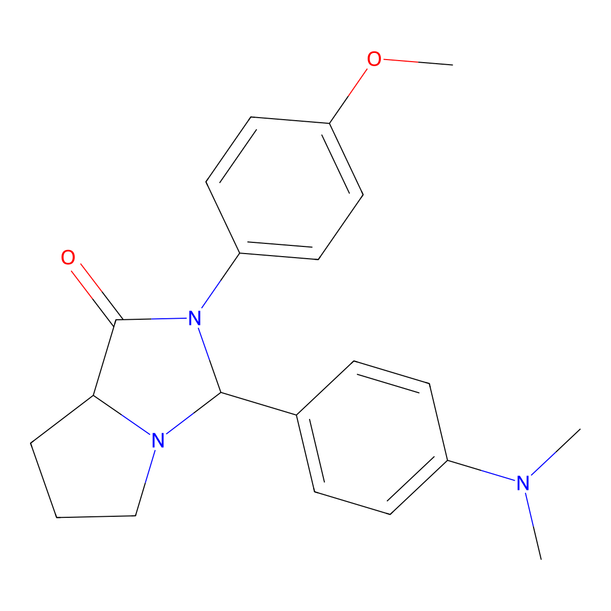 3-[4-(dimethylamino)phenyl]-2-(4-methoxyphenyl)-hexahydro-1H-pyrrolo[1,2-c]imidazol-1-one molecular structure, CAS 1009605-56-4