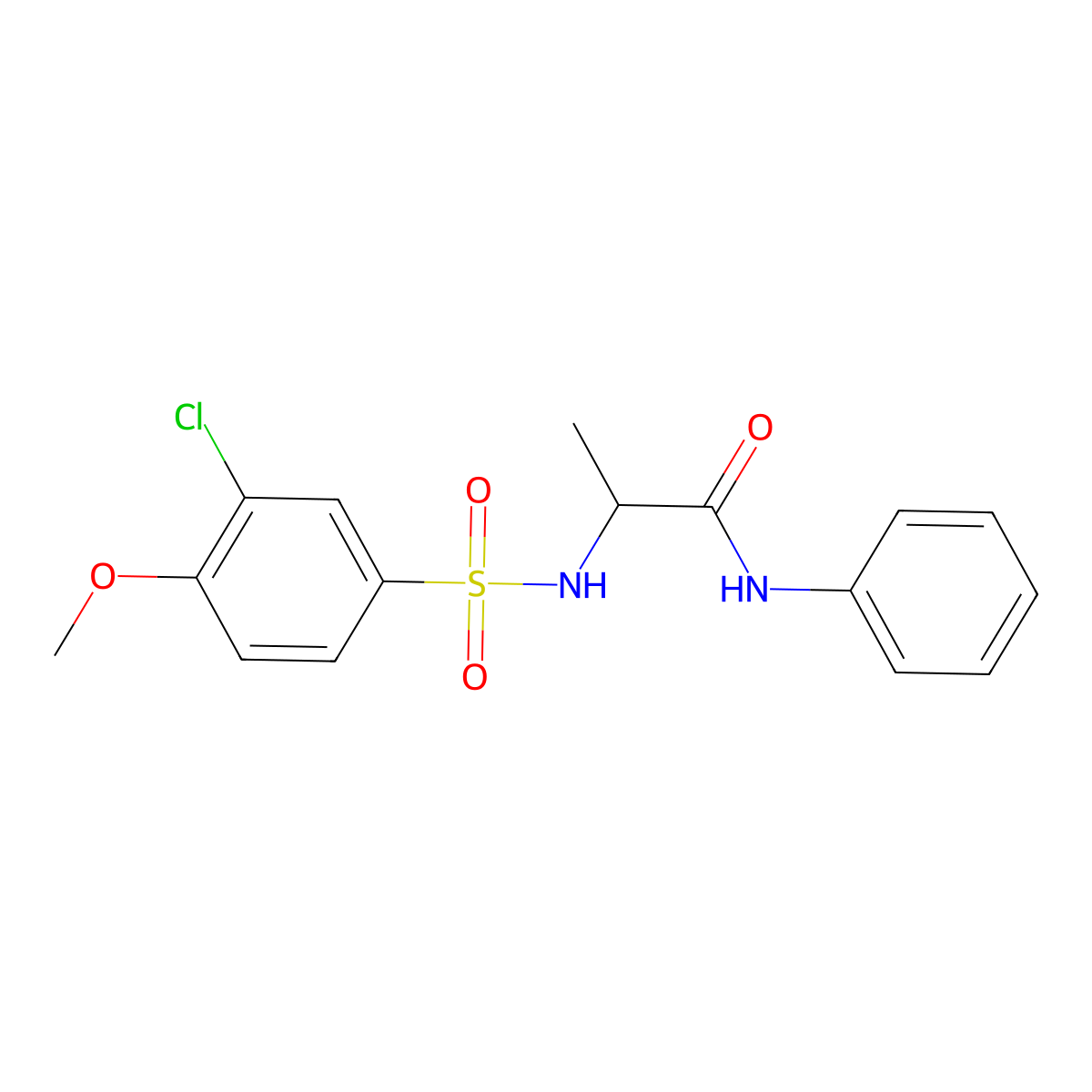 2-[(3-chloro-4-methoxyphenyl)sulfonylamino]-N-phenylpropanamide molecular structure, CAS 1009607-46-8