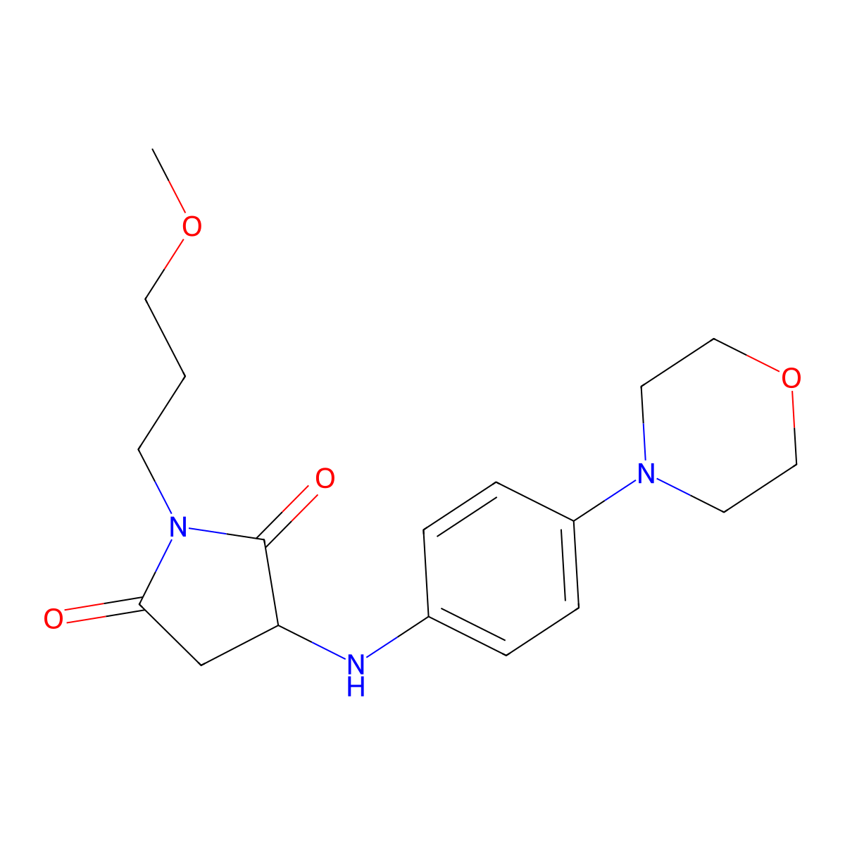 1-(3-Methoxypropyl)-3-((4-morpholinophenyl)amino)pyrrolidine-2,5-dione molecular structure, CAS 1009609-11-3