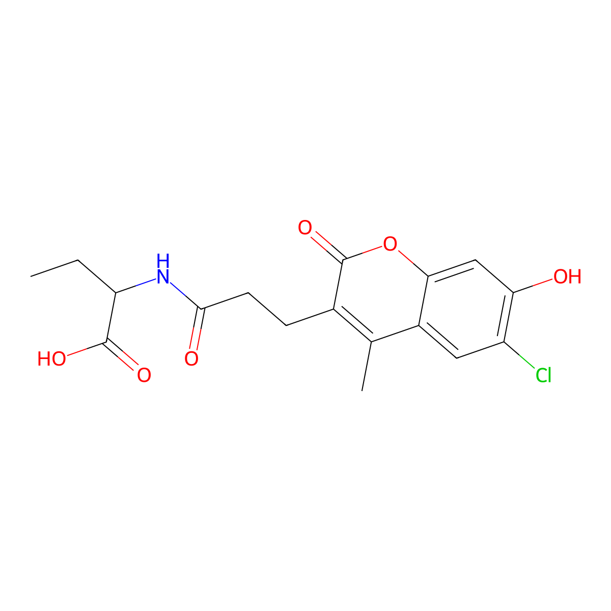 2-{[3-(6-chloro-7-hydroxy-4-methyl-2-oxo-2H-chromen-3-yl)propanoyl]amino}butanoic acid molecular structure, CAS 1009612-37-6