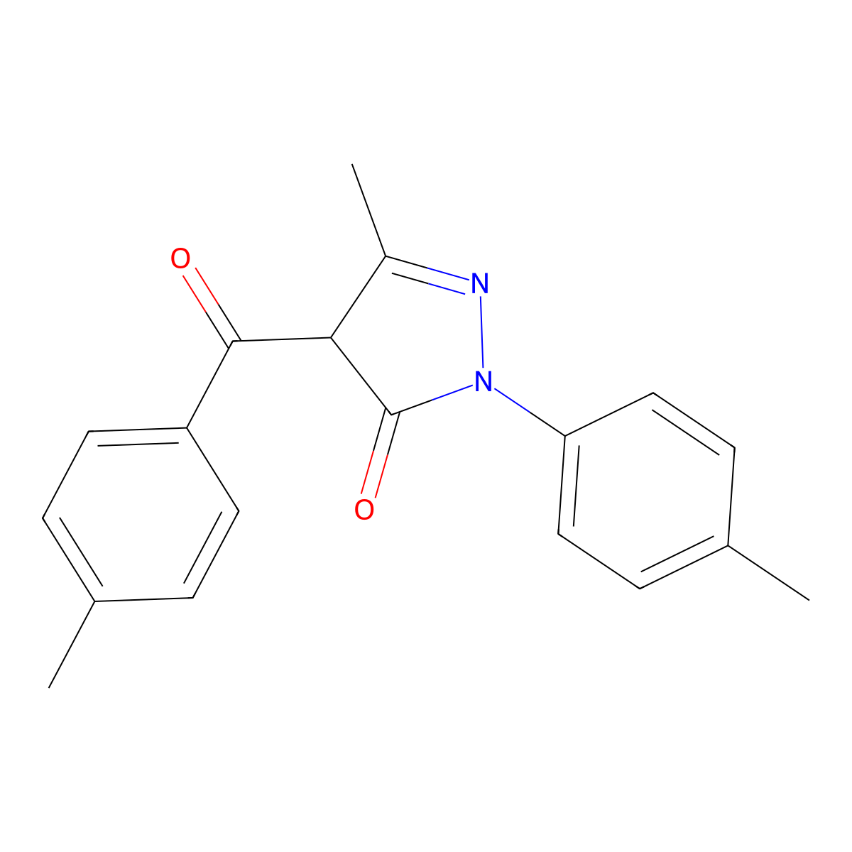 5-Methyl-4-(4-methylbenzoyl)-2-p-tolyl-2,4-dihydro-3H-pyrazole-3-one molecular structure, CAS 1009618-72-7