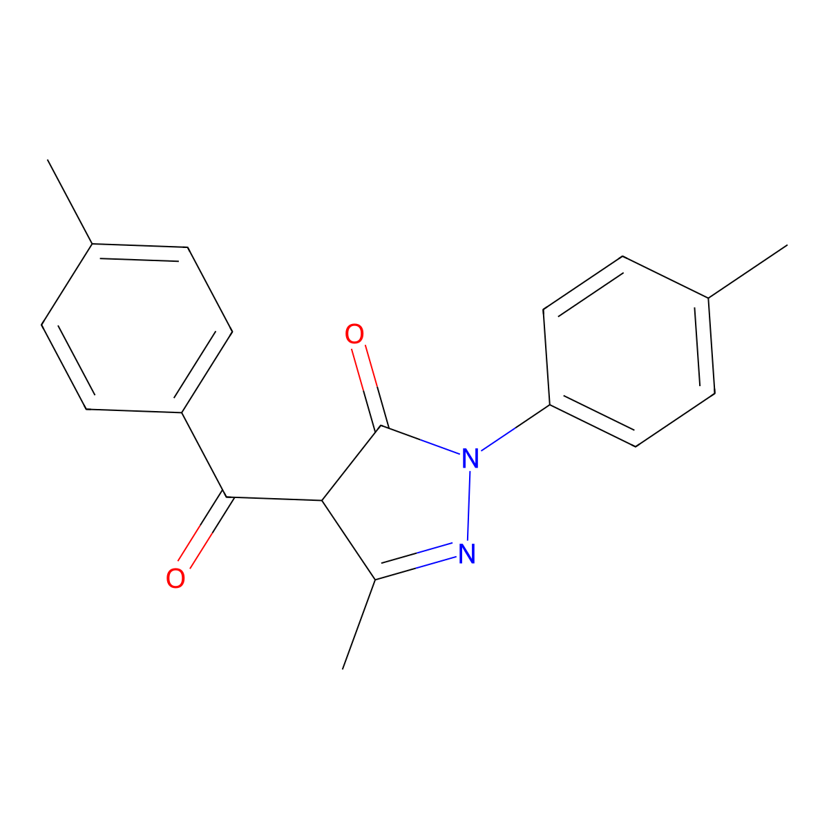 5-Methyl-4-(4-methylbenzoyl)-2-p-tolyl-2,4-dihydro-3H-pyrazole-3-one molecular structure, CAS 1009618-72-7