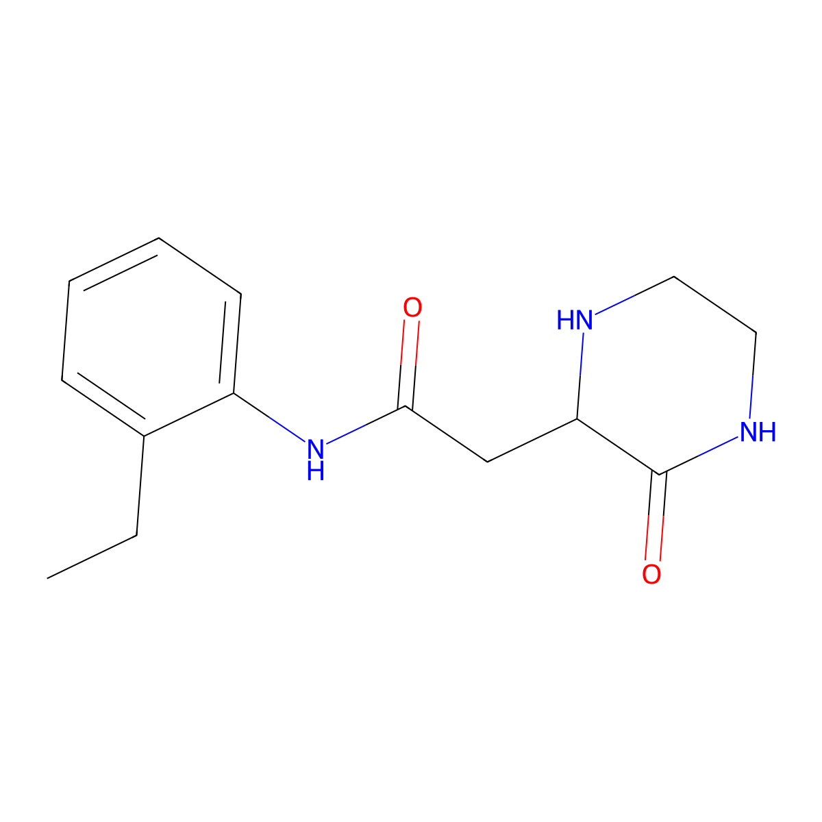 N-(2-ethylphenyl)-2-(3-oxopiperazin-2-yl)acetamide molecular structure, CAS 1009619-30-0