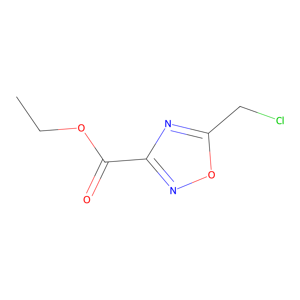 Ethyl 5-(chloromethyl)-1,2,4-oxadiazole-3-carboxylate molecular structure, CAS 1009620-97-6