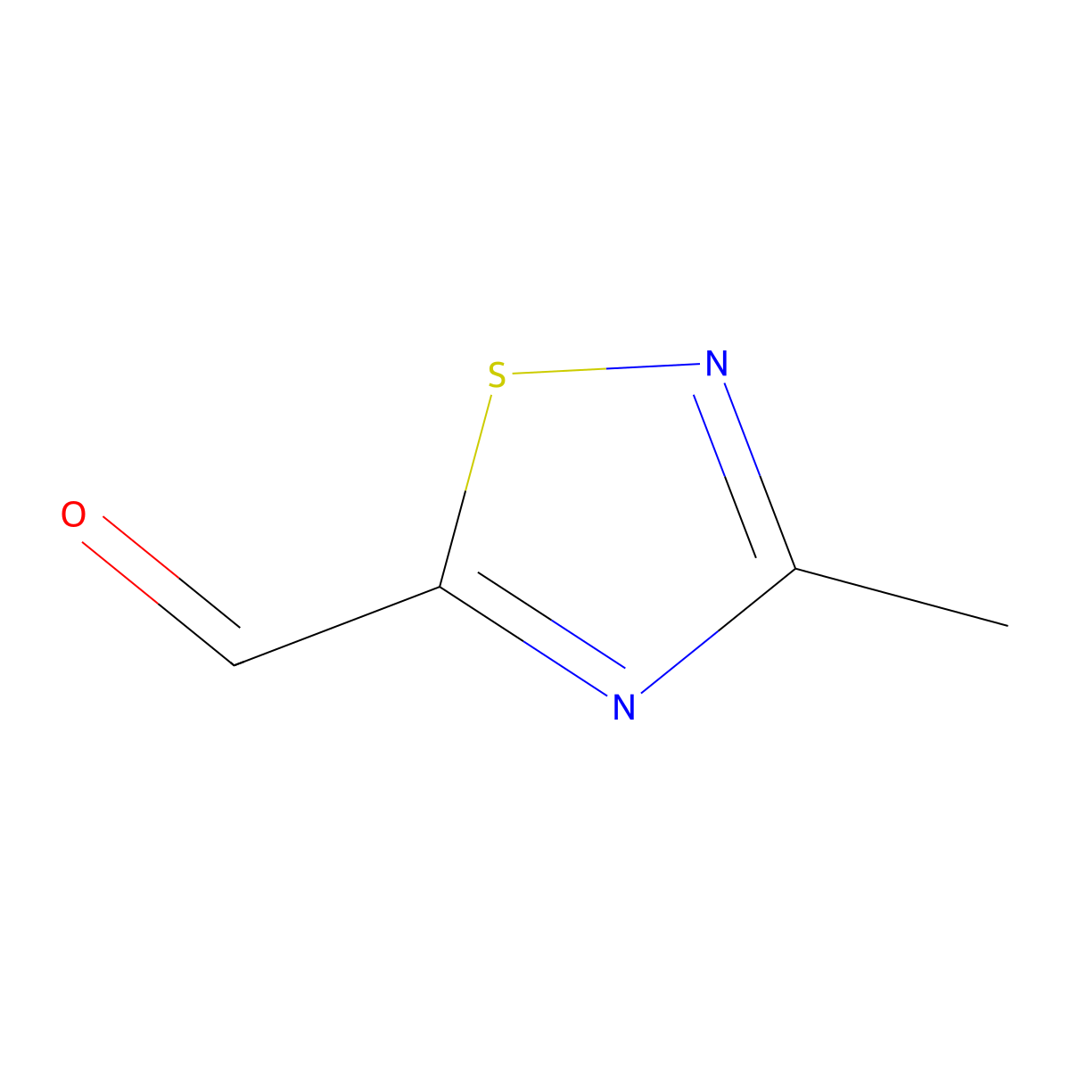 3-Methyl-1,2,4-thiadiazole-5-carbaldehyde molecular structure, CAS 1009621-31-1