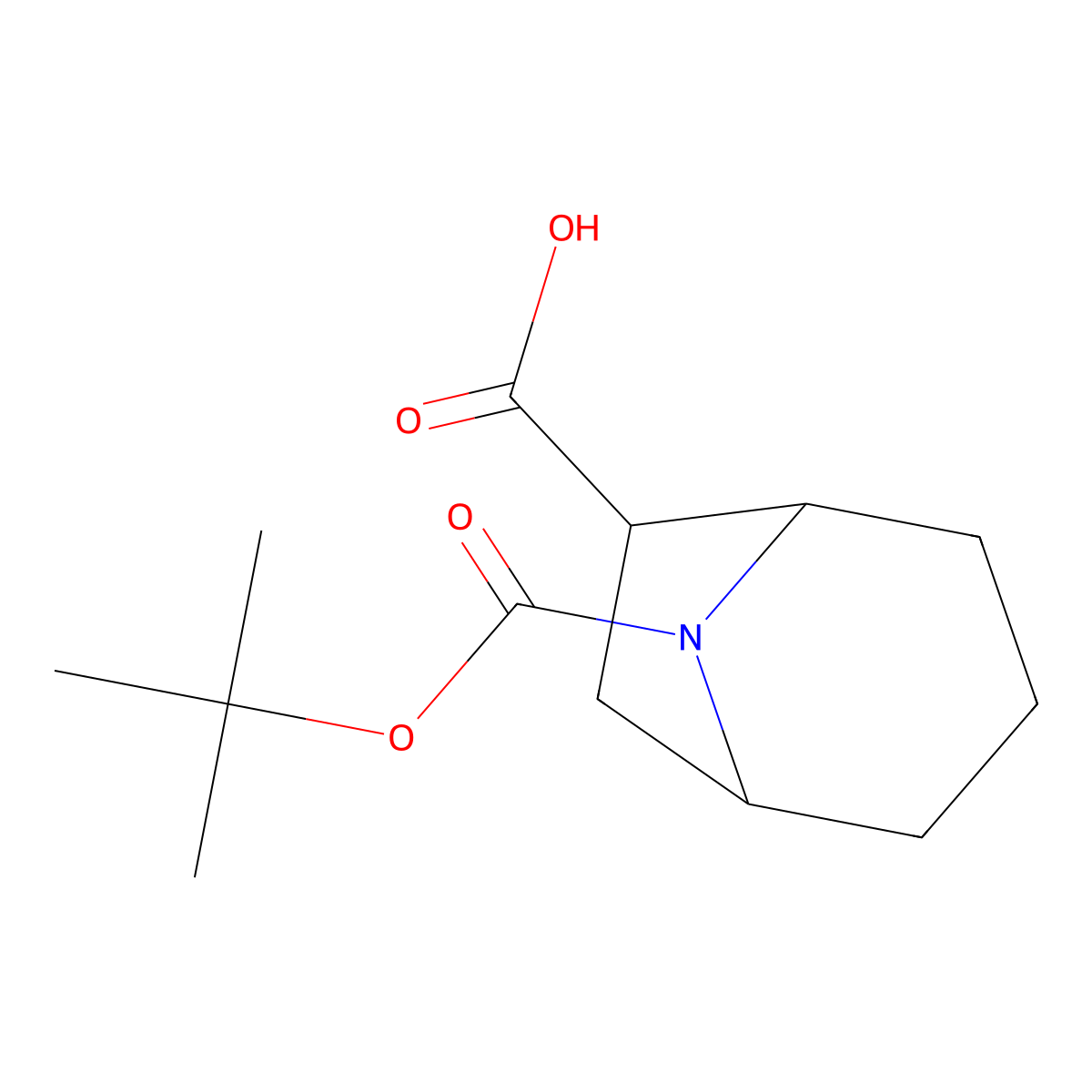 (1S,5R,6S)-rel-8-[(tert-butoxy)carbonyl]-8-azabicyclo[3.2.1]octane-6-carboxylic acid molecular structure, CAS 1009629-95-1