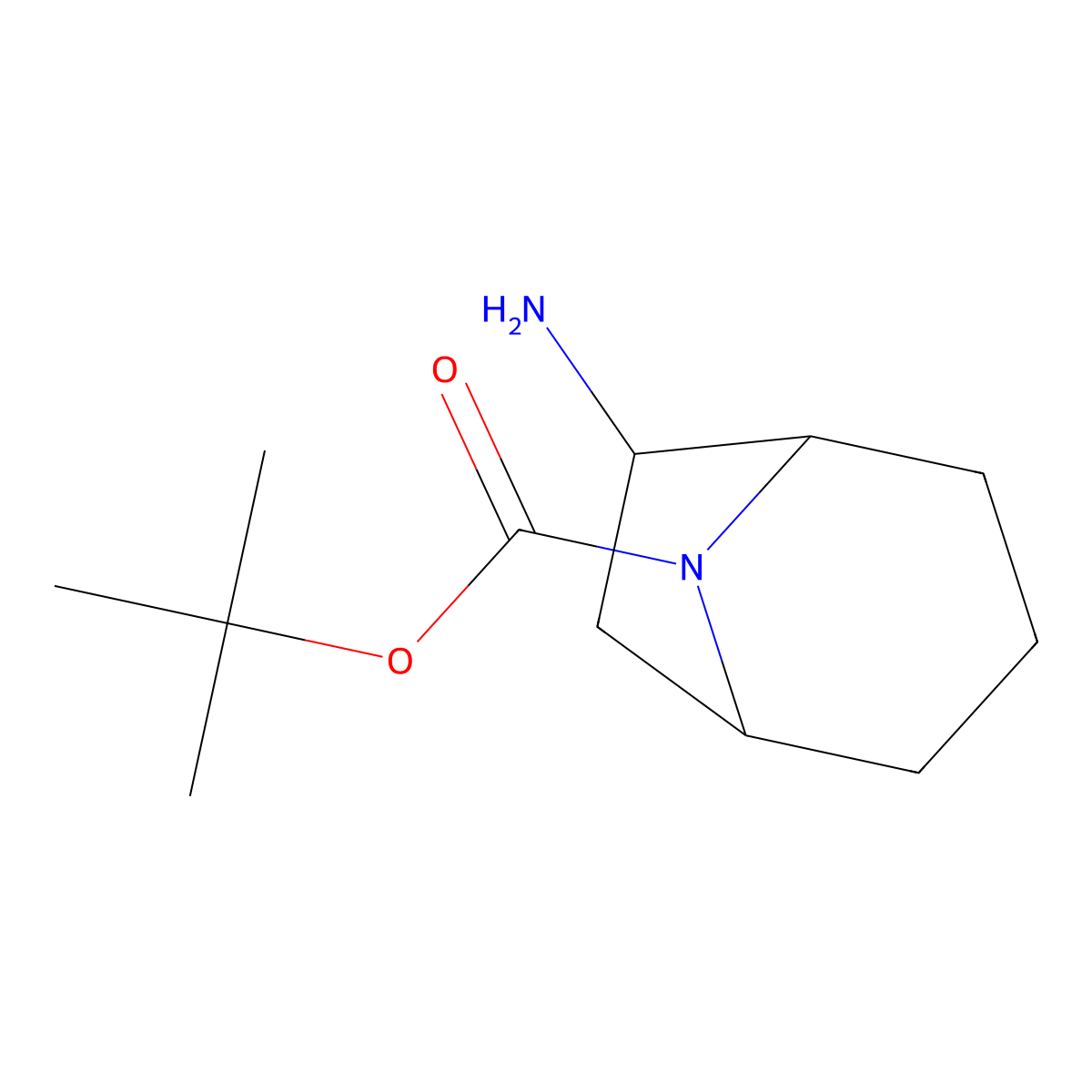 Tert-butyl exo-6-amino-8-azabicyclo[3.2.1]octane-8-carboxylate molecular structure, CAS 1009629-97-3