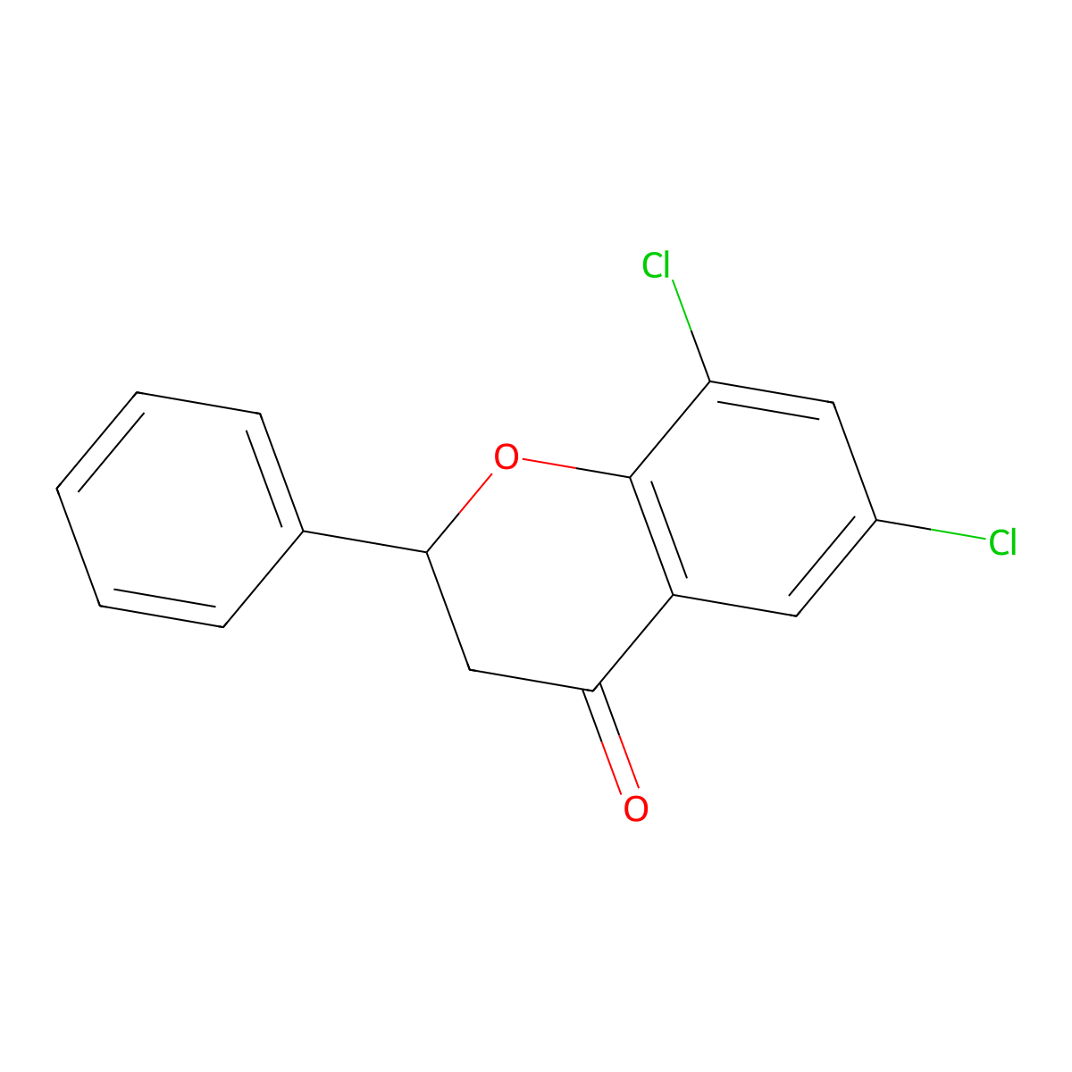 6,8-dichloro-2-phenyl-3,4-dihydro-2H-1-benzopyran-4-one molecular structure, CAS 100965-49-9