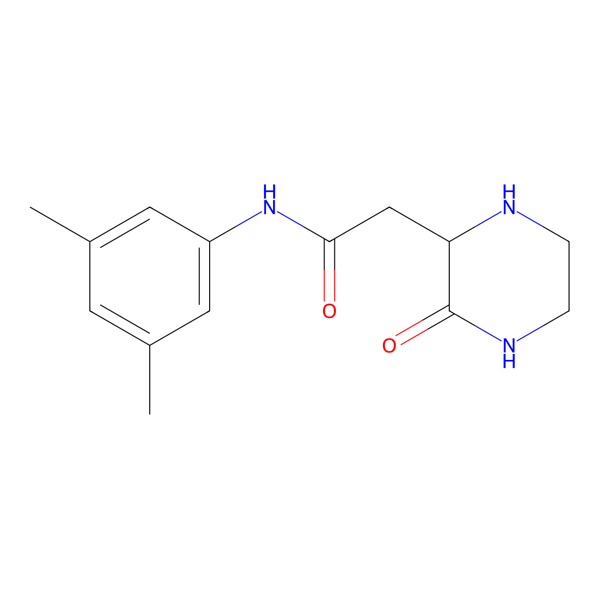 N-(3,5-dimethylphenyl)-2-(3-oxopiperazin-2-yl)acetamide molecular structure, CAS 1009664-79-2