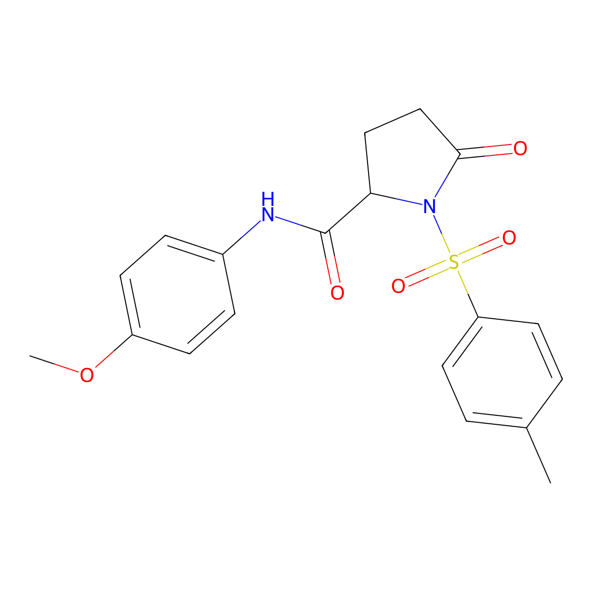 N-(4-methoxyphenyl)-1-(4-methylphenyl)sulfonyl-5-oxopyrrolidine-2-carboxamide molecular structure, CAS 1009665-44-4