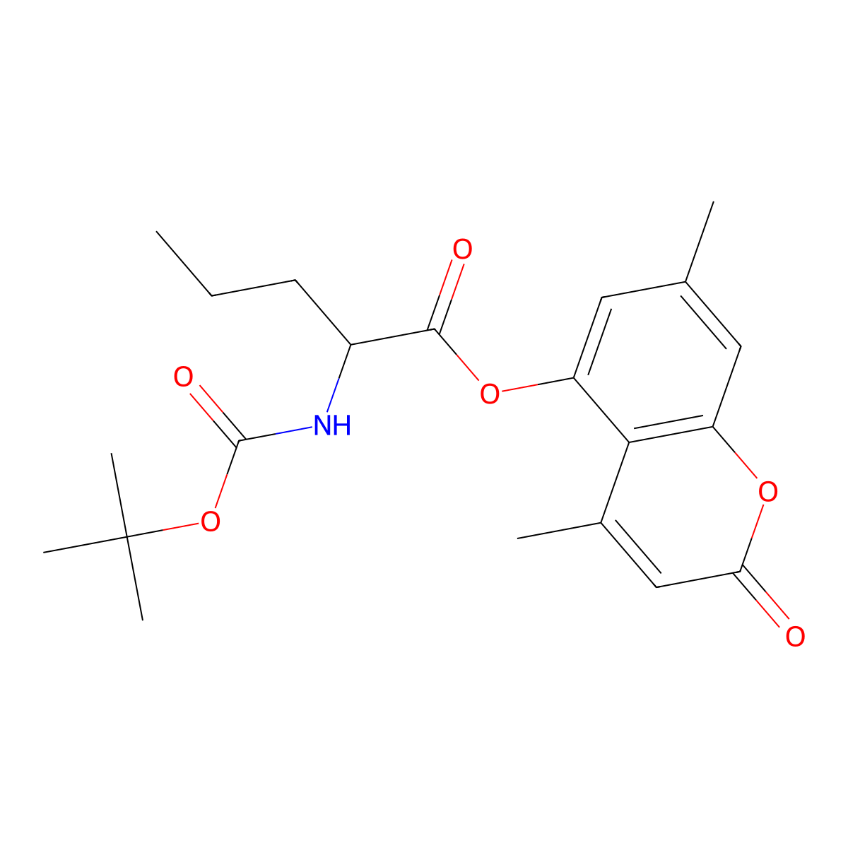 4,7-dimethyl-2-oxo-2H-chromen-5-yl N-(tert-butoxycarbonyl)norvalinate molecular structure, CAS 1009666-64-1