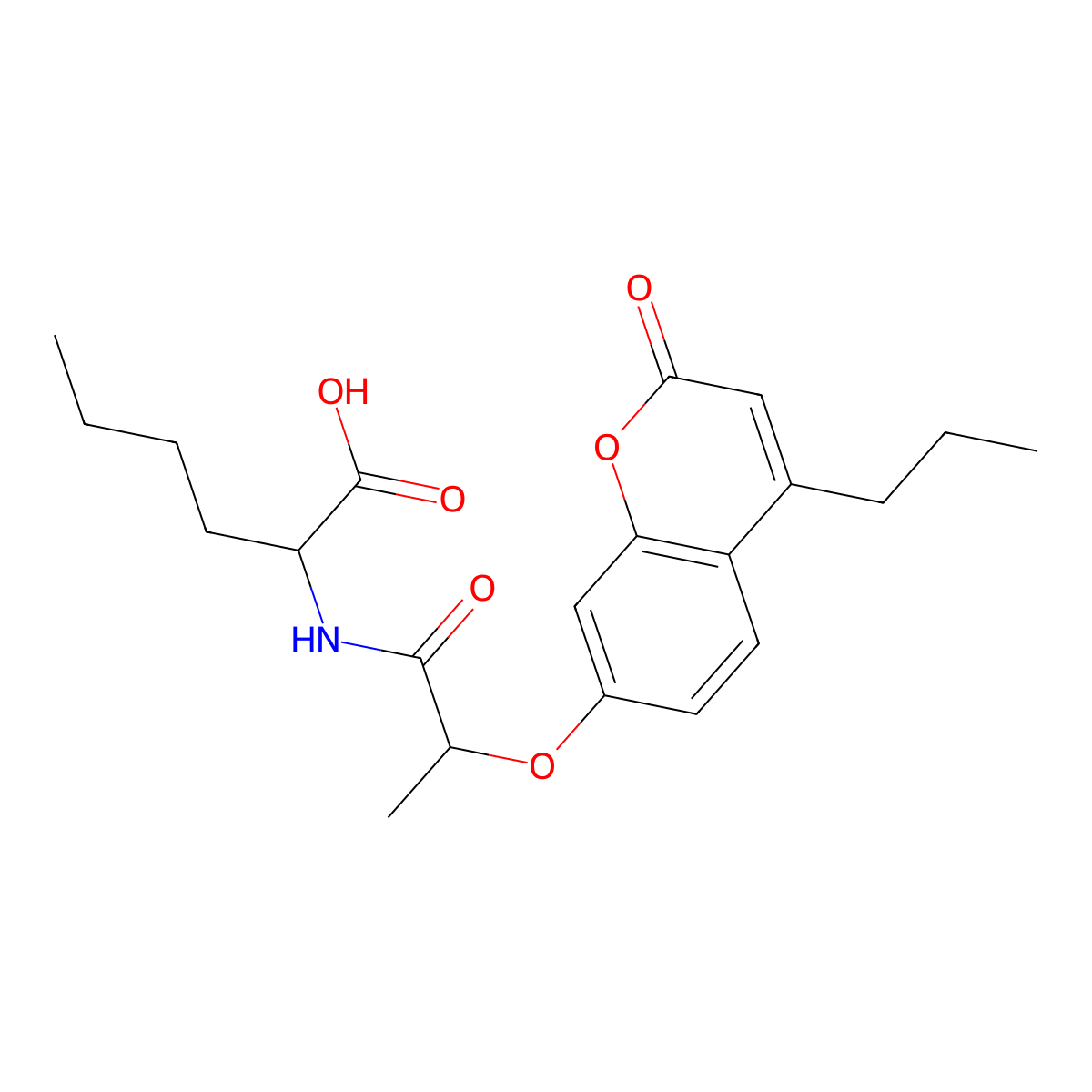 N-{2-[(2-oxo-4-propyl-2H-chromen-7-yl)oxy]propanoyl}norleucine molecular structure, CAS 1009666-65-2