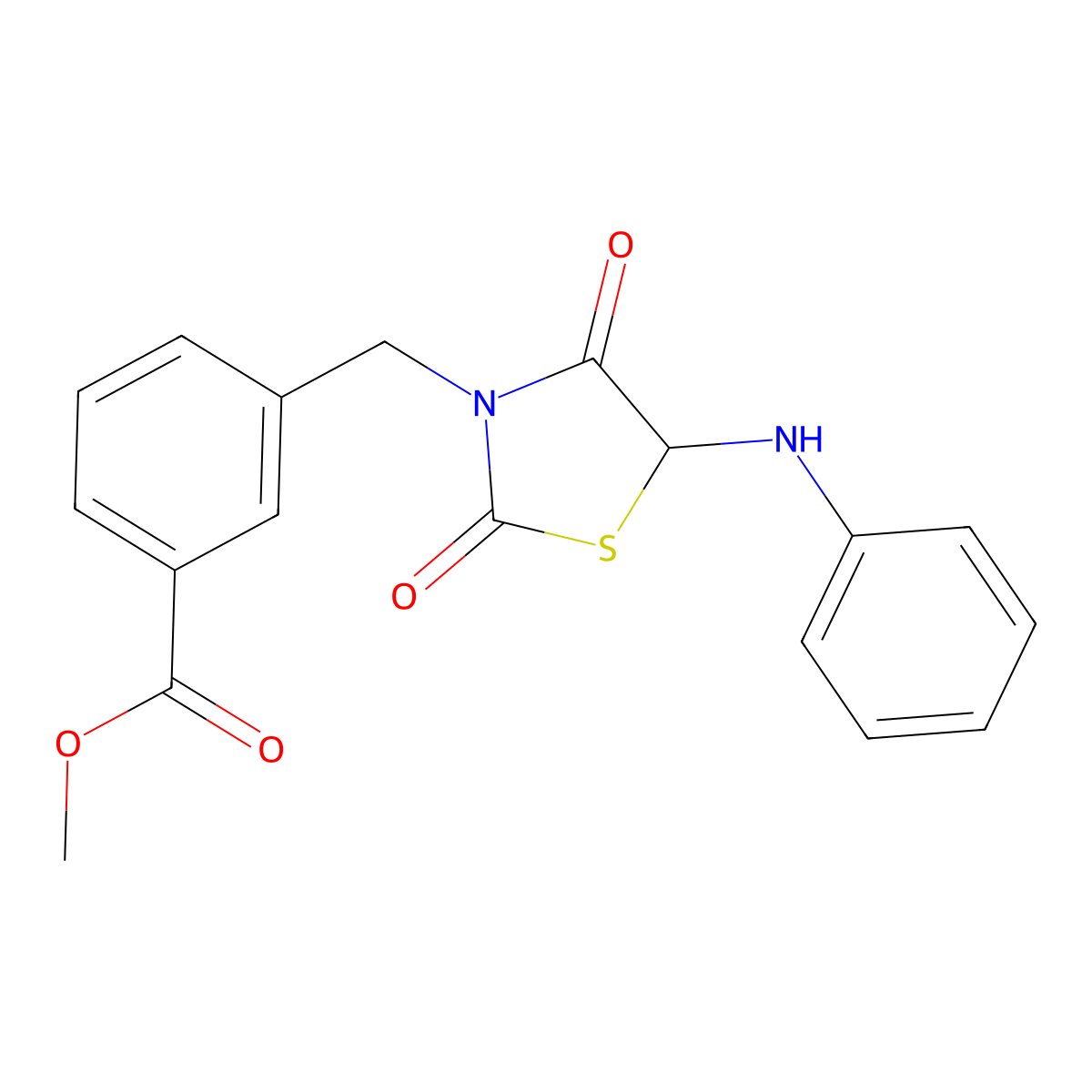 Methyl 3-[(5-anilino-2,4-dioxo-1,3-thiazolidin-3-yl)methyl]benzoate molecular structure, CAS 1009666-66-3