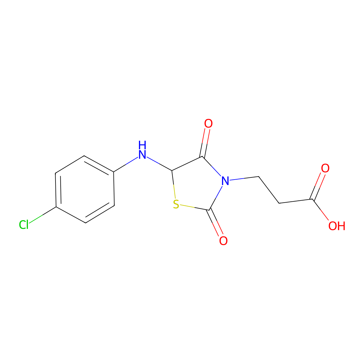 3-[5-(4-Chloro-phenylamino)-2,4-dioxo-thiazolidin-3-yl]-propionic acid molecular structure, CAS 1009666-72-1