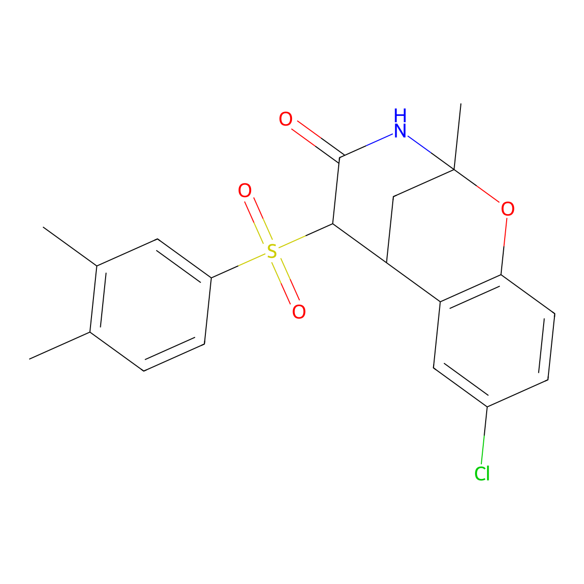 8-chloro-5-((3,4-dimethylphenyl)sulfonyl)-2-methyl-5,6-dihydro-2H-2,6-methanobenzo[g][1,3]oxazocin-4(3H)-one molecular structure, CAS 1009667-47-3