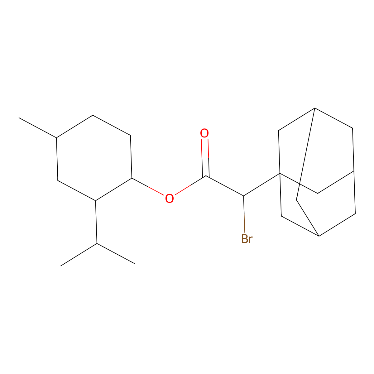 (4-Methyl-2-propan-2-ylcyclohexyl) 2-(1-adamantyl)-2-bromoacetate molecular structure, CAS 1009668-46-5