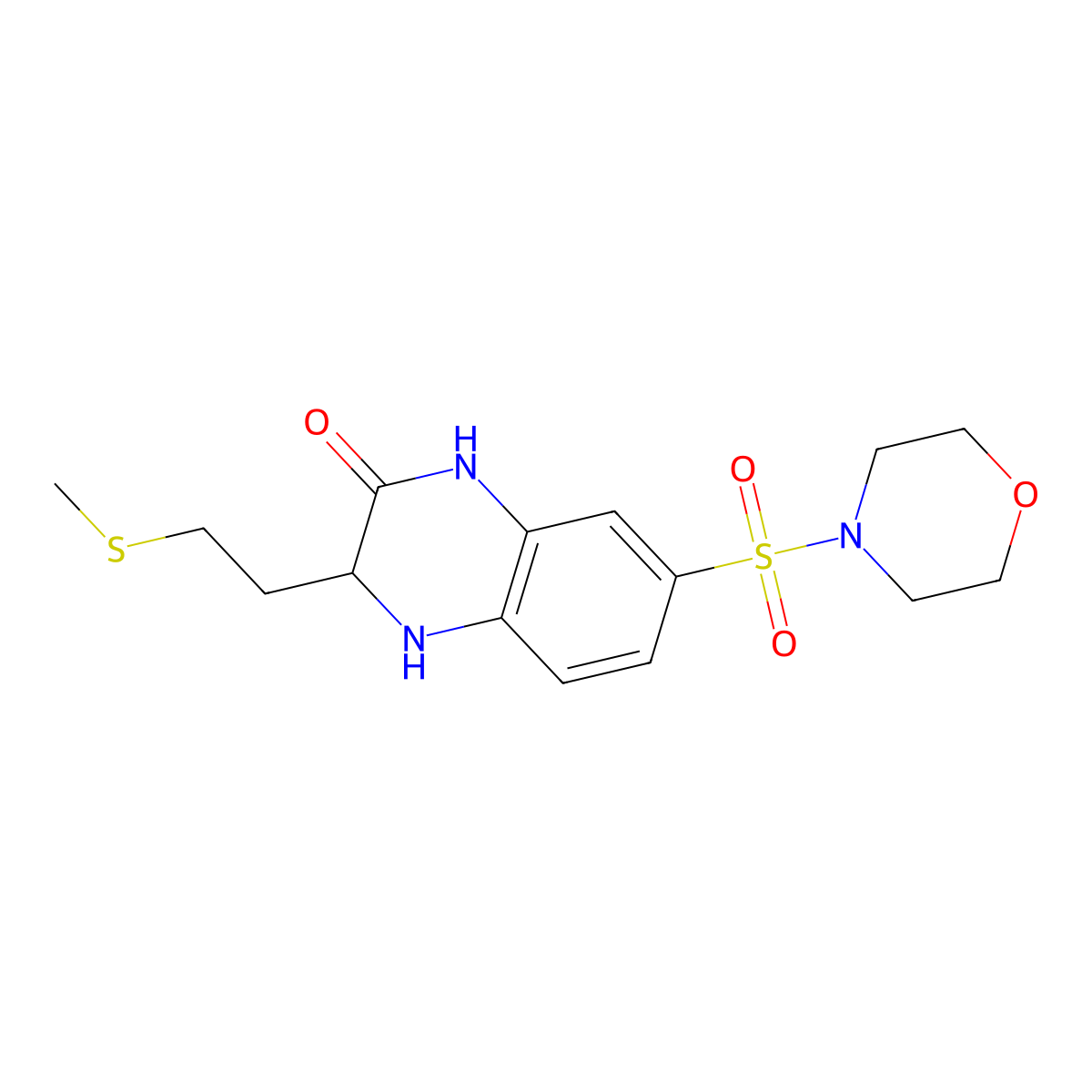 3-[2-(Methylsulfanyl)ethyl]-7-(morpholine-4-sulfonyl)-1,2,3,4-tetrahydroquinoxalin-2-one molecular structure, CAS 1009669-79-7