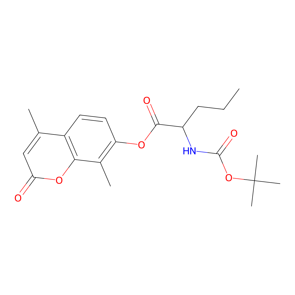 4,8-dimethyl-2-oxo-2H-chromen-7-yl N-(tert-butoxycarbonyl)norvalinate molecular structure, CAS 1009670-92-1