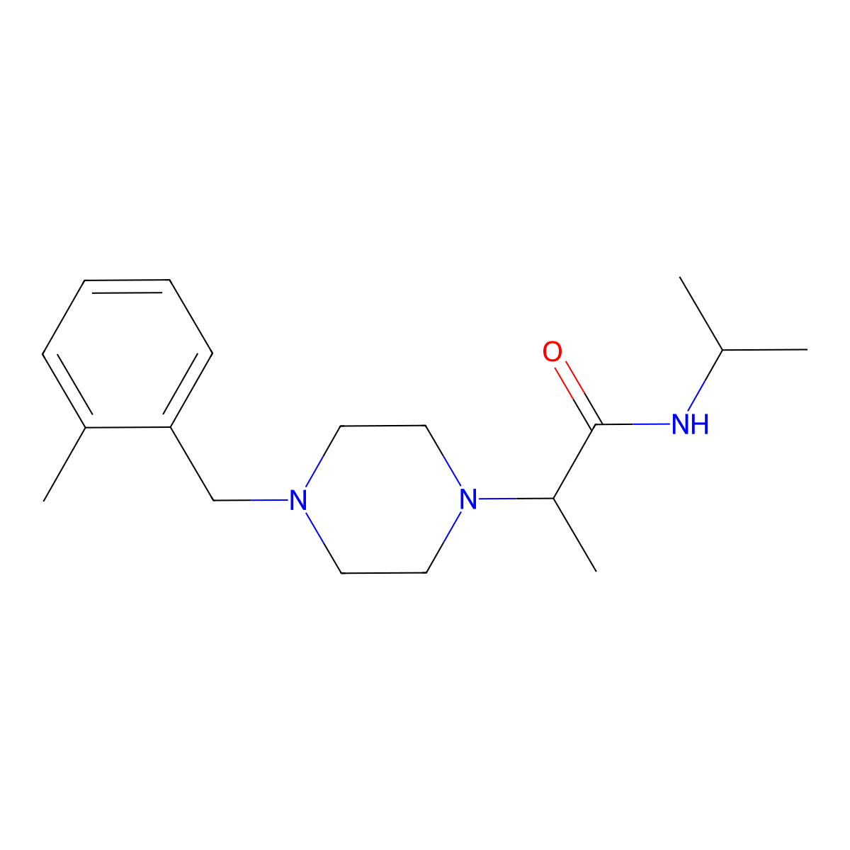 2-{4-[(2-methylphenyl)methyl]piperazin-1-yl}-N-(propan-2-yl)propanamide molecular structure, CAS 1009671-22-0
