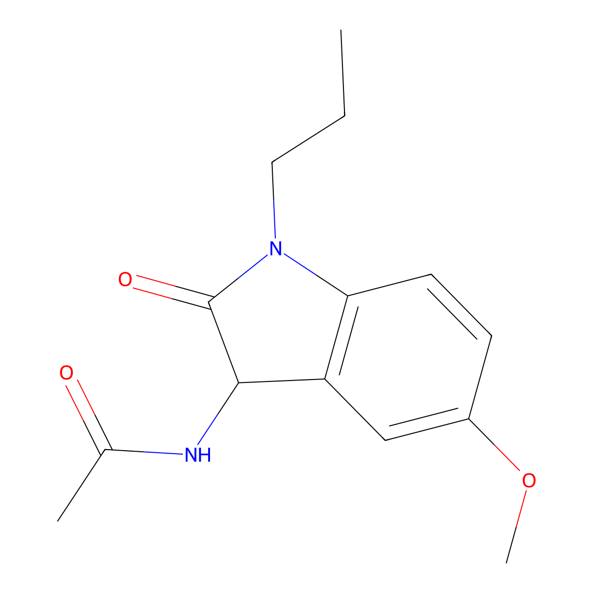 N-(5-methoxy-2-oxo-1-propyl-3H-indol-3-yl)acetamide molecular structure, CAS 1009673-61-3