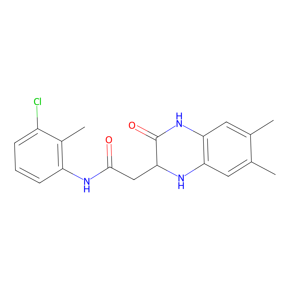 N-(3-chloro-2-methylphenyl)-2-(6,7-dimethyl-3-oxo-1,2,3,4-tetrahydroquinoxalin-2-yl)acetamide molecular structure, CAS 1009675-07-3