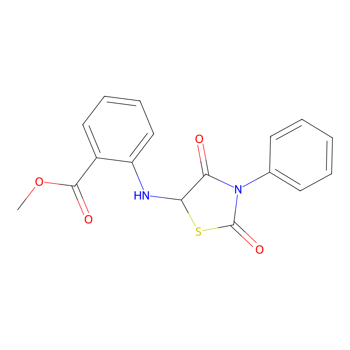 Methyl 2-[(2,4-dioxo-3-phenyl-1,3-thiazolidin-5-yl)amino]benzoate molecular structure, CAS 1009675-24-4