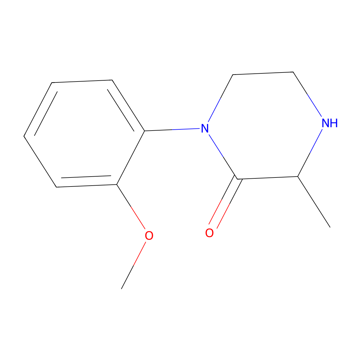 1-(2-Methoxyphenyl)-3-methylpiperazin-2-one molecular structure, CAS 1009675-99-3