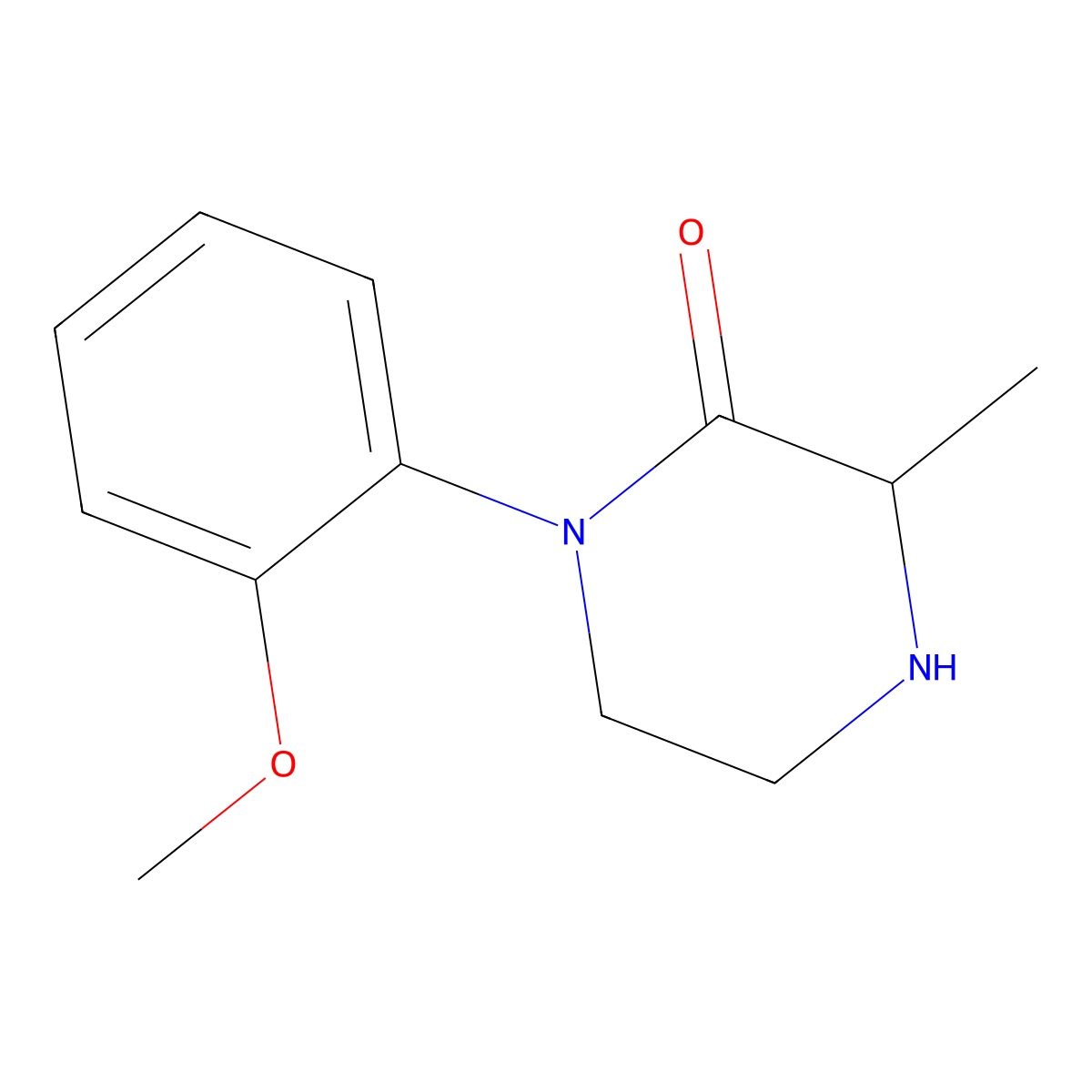 1-(2-Methoxyphenyl)-3-methylpiperazin-2-one molecular structure, CAS 1009675-99-3