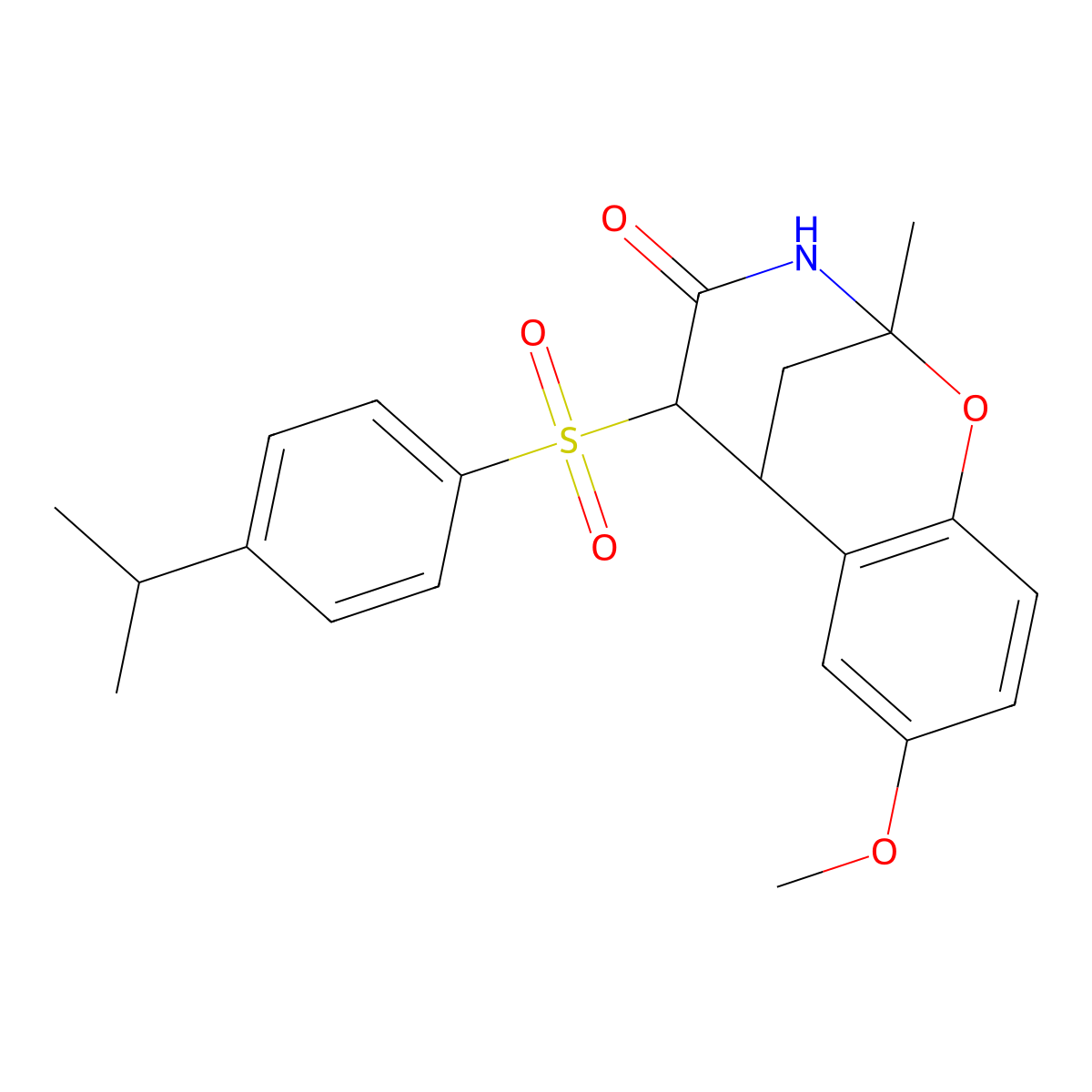 5-((4-isopropylphenyl)sulfonyl)-8-methoxy-2-methyl-5,6-dihydro-2H-2,6-methanobenzo[g][1,3]oxazocin-4(3H)-one molecular structure, CAS 1009676-95-2