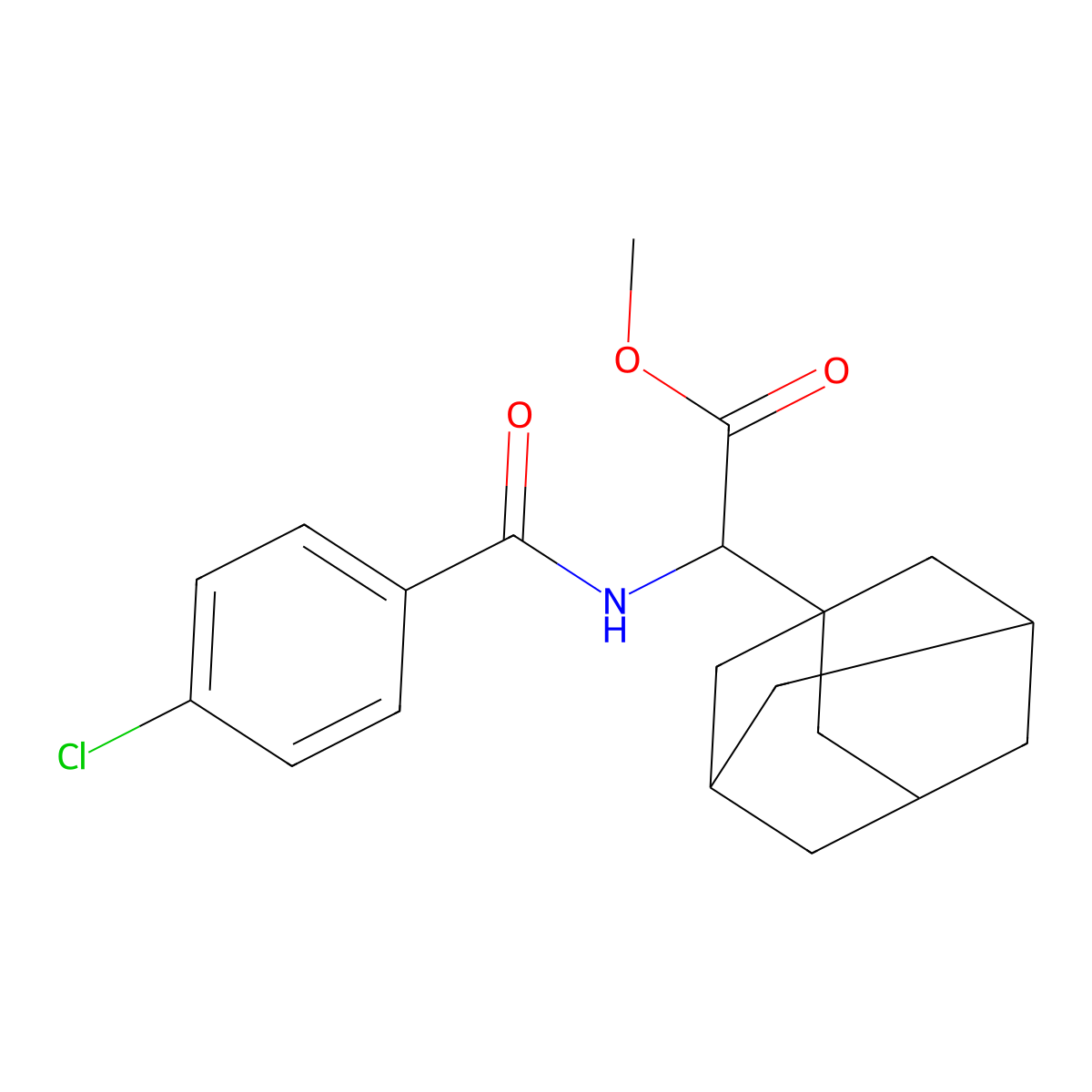 Methyl 1-adamantyl[(4-chlorobenzoyl)amino]acetate molecular structure, CAS 1009678-75-4