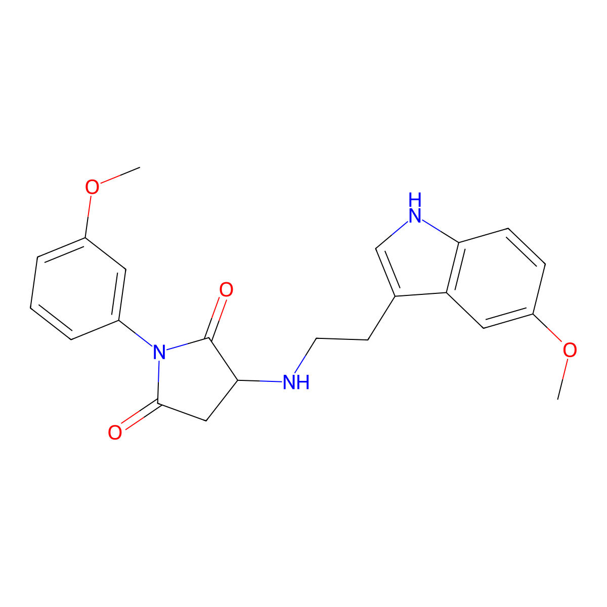 3-{[2-(5-methoxy-1H-indol-3-yl)ethyl]amino}-1-(3-methoxyphenyl)pyrrolidine-2,5-dione molecular structure, CAS 1009680-21-0